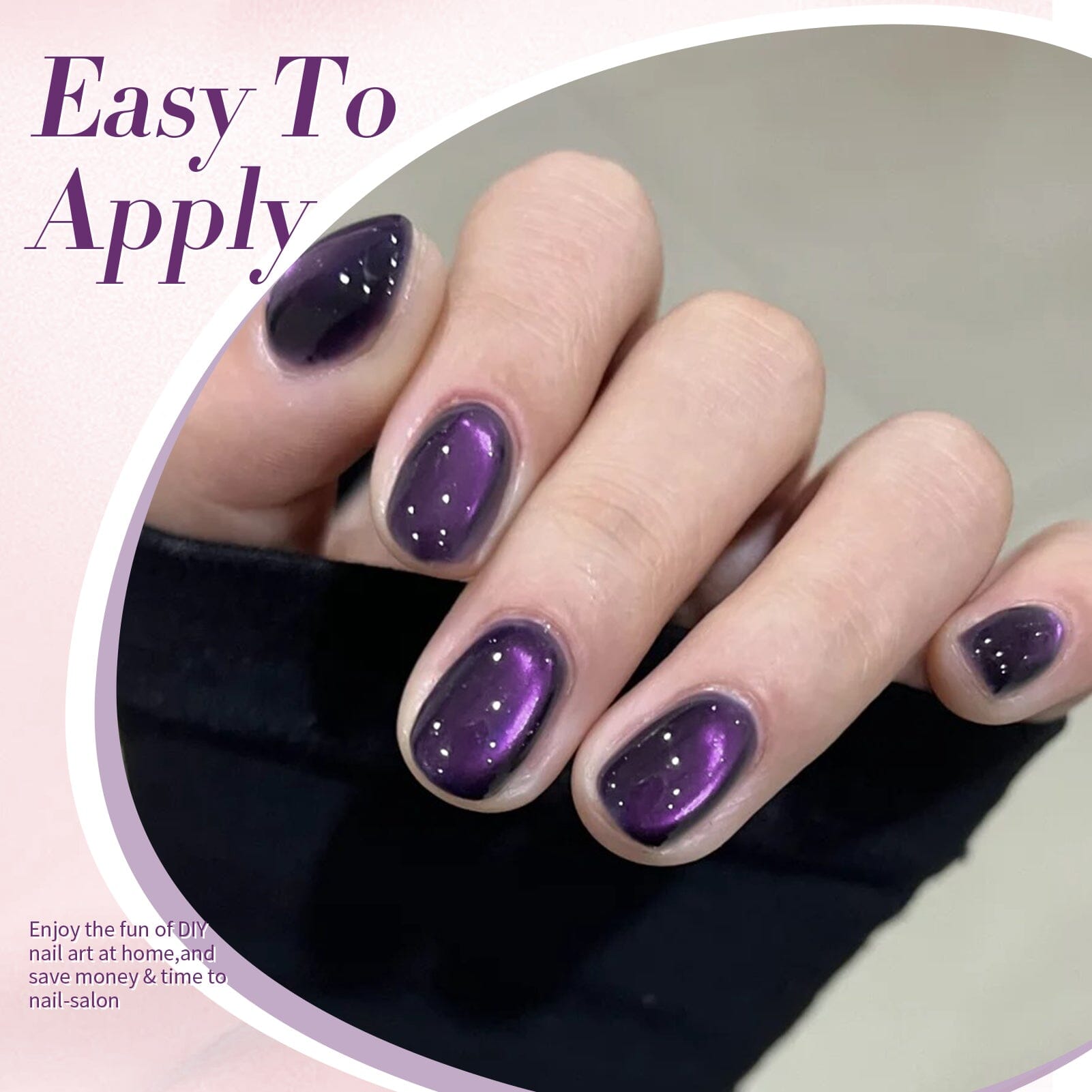 Purple Water Light Cat Magnetic Gel Nail Polish - 15ml AW04 - Long Lasting UV LED Soak Off Nail Art for Home & Salon Manicure