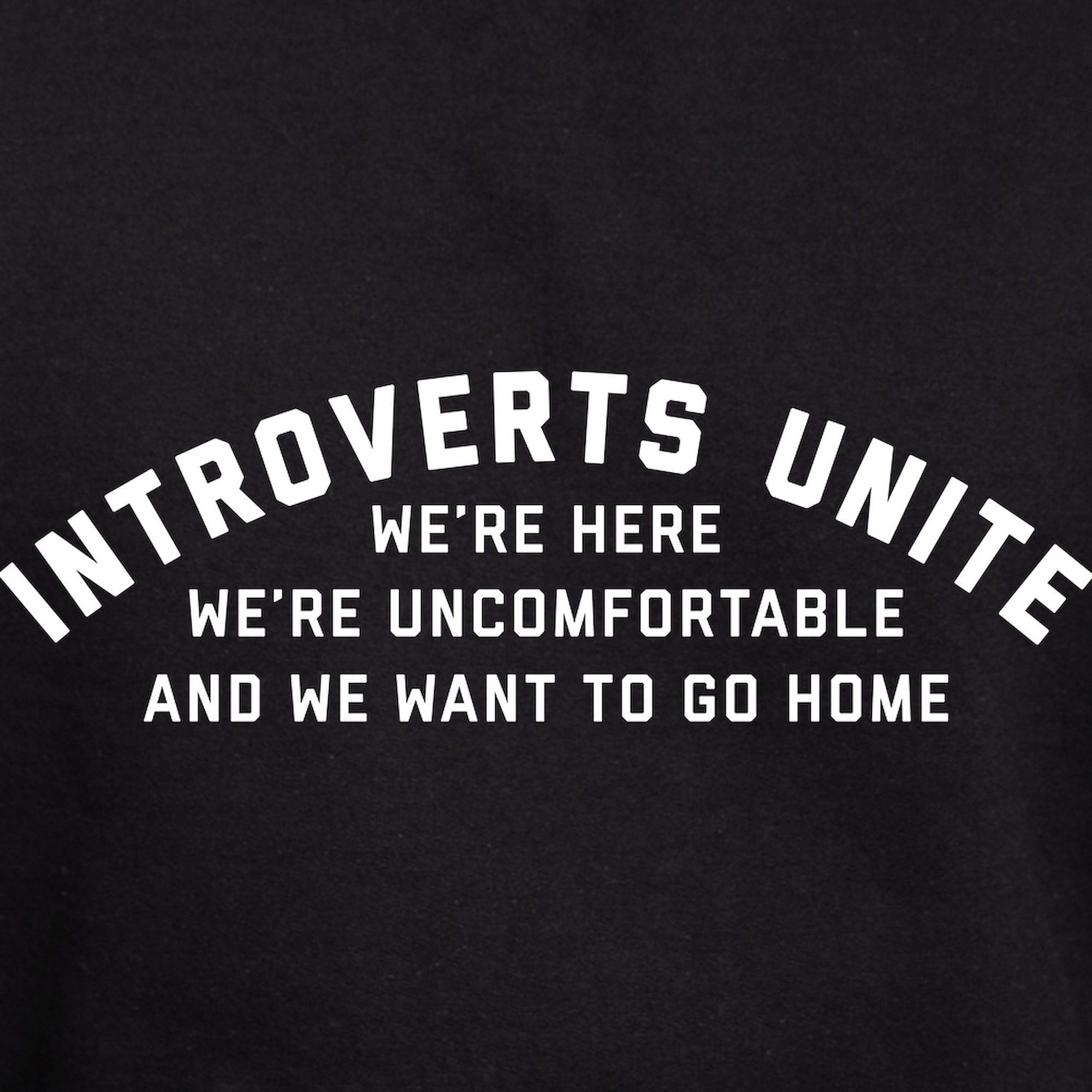 Introverts Unite Hoodie for Men - Dark Regular Fit Pullover Sweatshirt | Comfortable & Stylish for Home, Work & Outdoor Activities