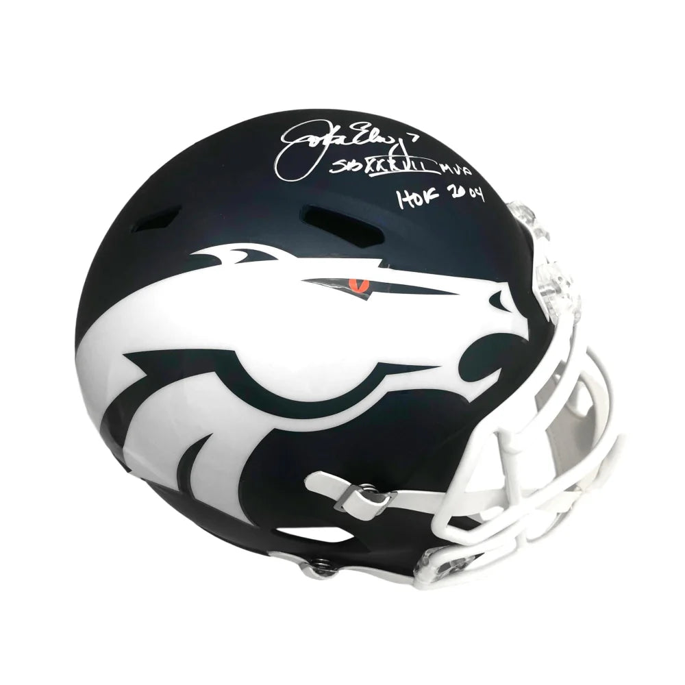John Elway Autographed Denver Broncos MVP & Hall of Fame Football Helmet with JSA COA - Perfect for Sports Collectors, Memorabilia Displays & Broncos Fan Gifts
