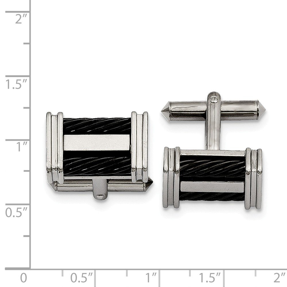 Luxury Titanium Black IP-Plated Cufflinks for Men - Elegant Formal Wear Accessories for Weddings, Business & Special Occasions