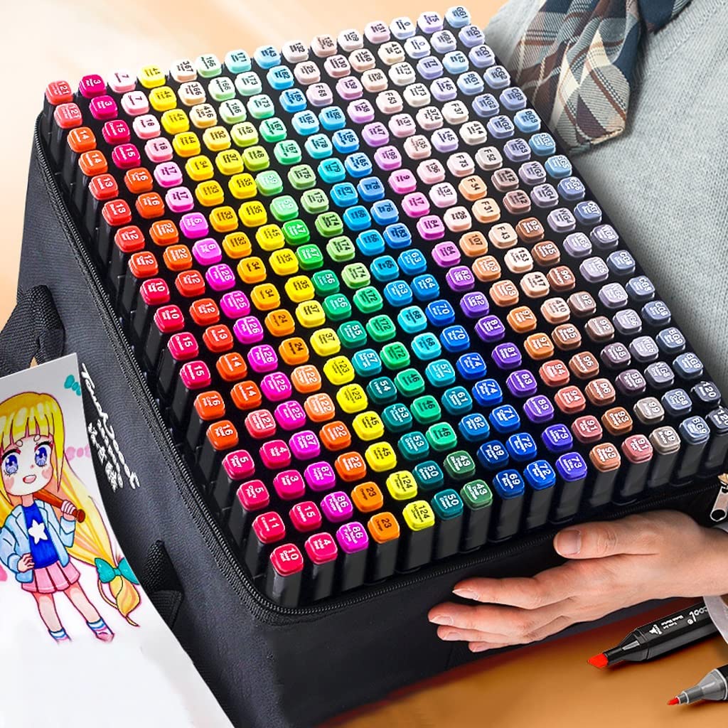 168 Colors Dual Tip Brush Markers for Sketching, Drawing & Calligraphy - Art School Supplies, Professional Artist Set - Perfect for Bullet Journaling, Adult Coloring Books & DIY Crafts