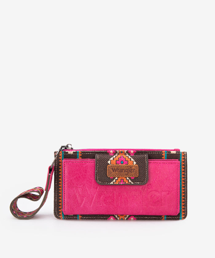 Wrangler Aztec Print Wristlet Clutch Wallet for Women - Stylish Crossbody Bag for Travel, Shopping & Everyday Use
