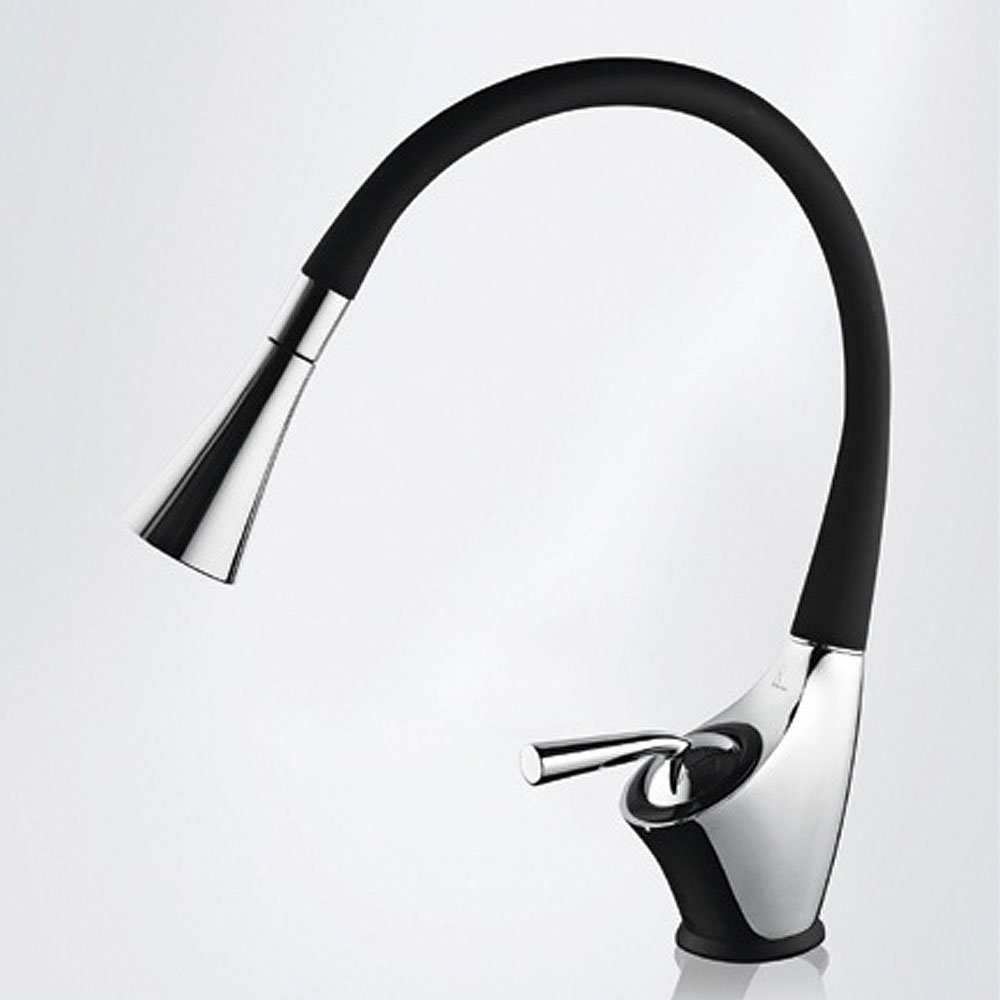Premium Swan Royal TOTO Kitchen Faucet - 2-Function Deck Mount Sink Faucet in Matte Black - Perfect for Modern Kitchens & Bathroom Vanities