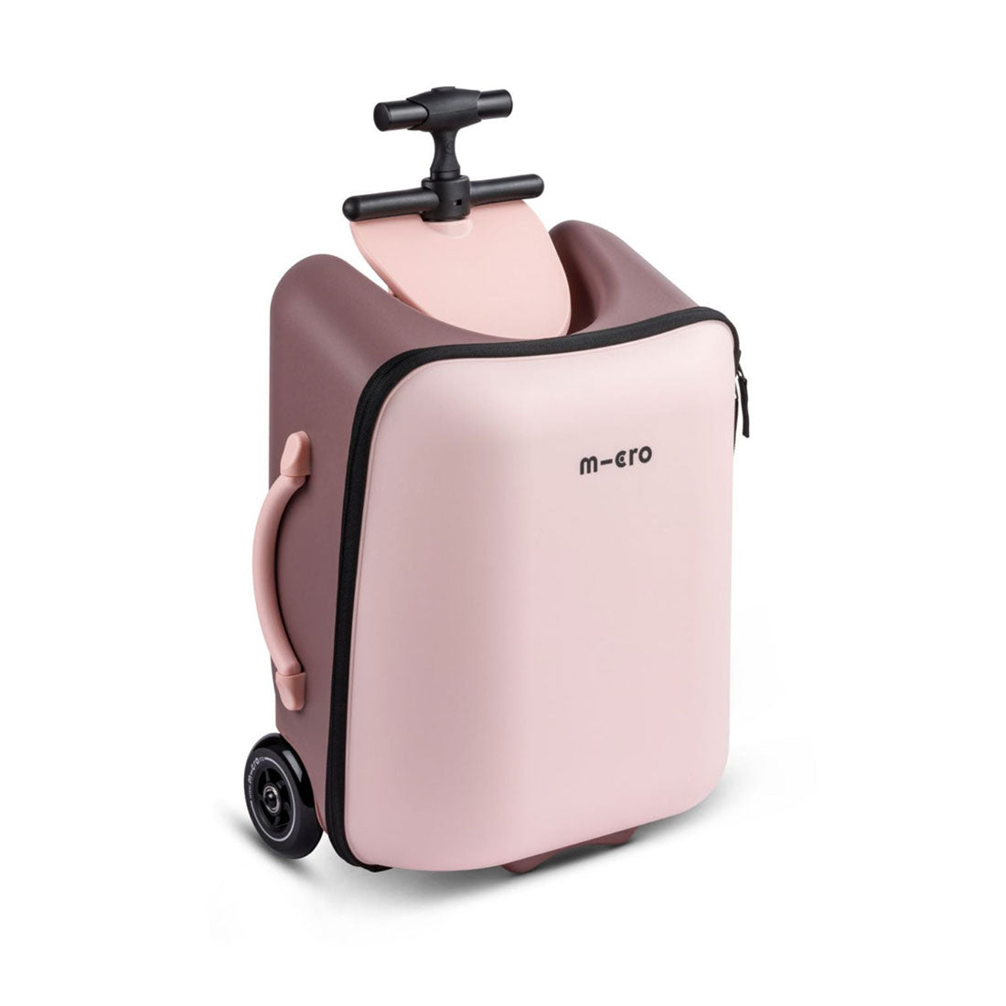 Micro Ride On Luggage Eazy Allrounder - Pastel Pink Kids Travel Suitcase with Wheels | Perfect for Airports, Family Vacations & School Trips