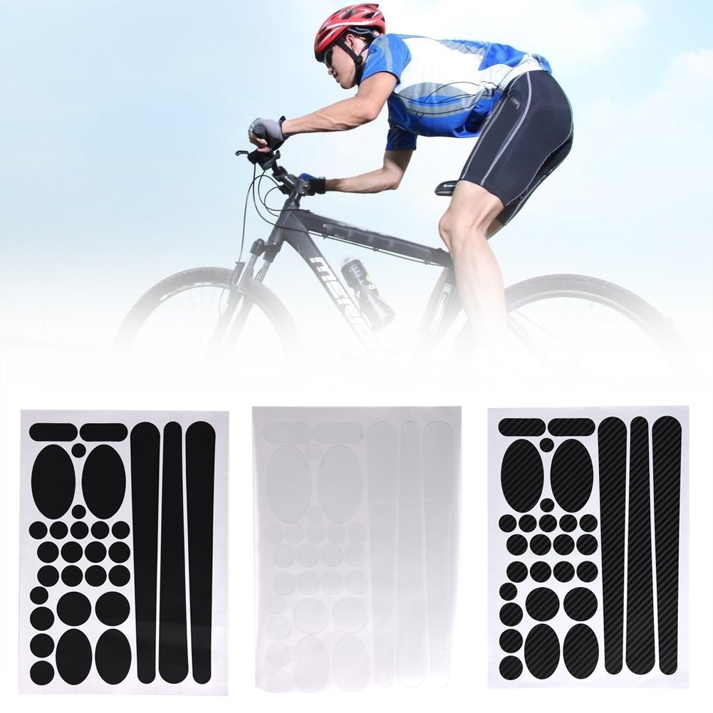 Alomejor Bike Chainstay Protector Kit - Durable Frame & Chain Guard Stickers for Mountain & Road Bicycles - Black - Perfect for Off-Road Cycling & Urban Commuting