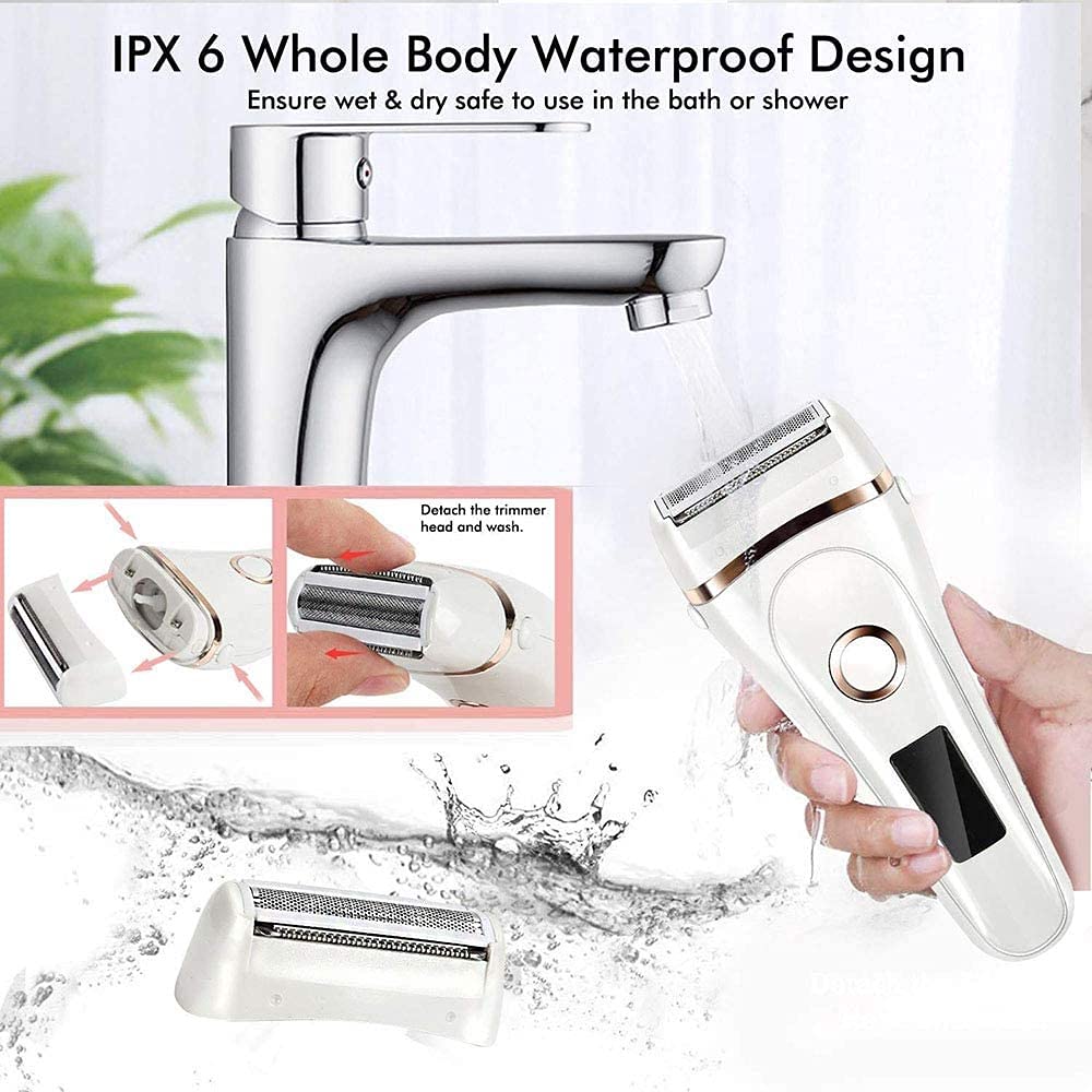 Electric Epilator for Women & Men - Painless Hair Removal for Armpits, Legs, Bikini Area - Wet & Dry Cordless Shaver & Trimmer - Perfect for Travel, Gym & Smooth Skin at Home