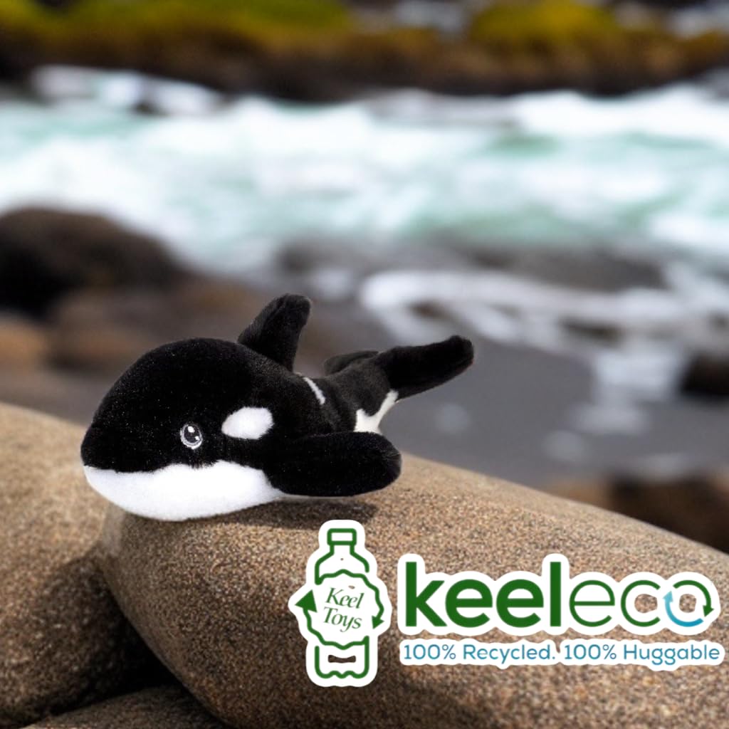Eco-Friendly Recycled Plush Dog Toy - Deluxe Paws Orca Whale Chew Toy for Small & Medium Dogs | Durable, Safe & Sustainable Pet Accessory | Perfect for Indoor Play, Training Rewards & Cuddling Time