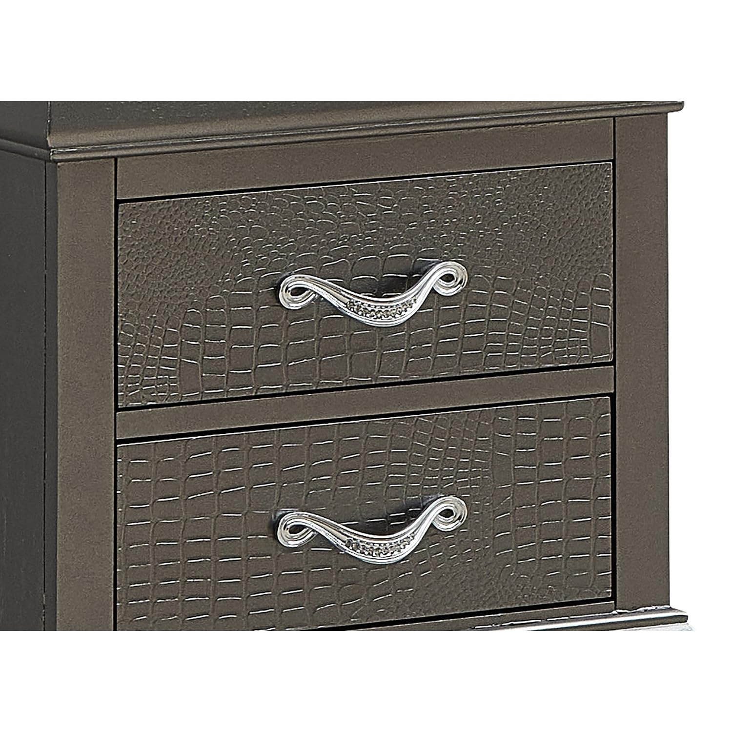 Glory Furniture Lorana 2-Drawer Wooden Nightstand - Charcoal Finish Bedside Table for Bedroom, Living Room & Office Storage