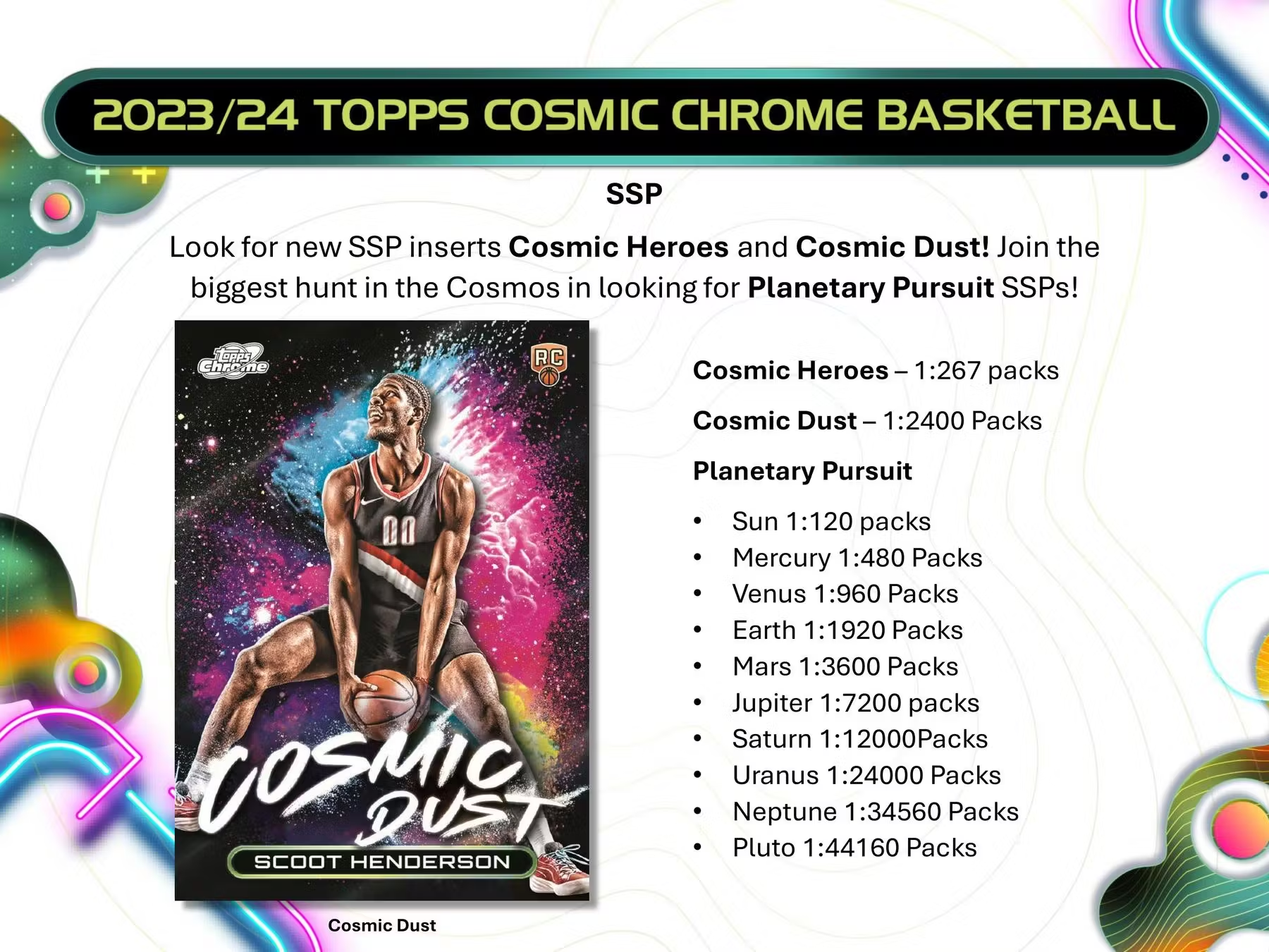 2023-24 Topps Cosmic Chrome Basketball Hobby Box - Premium Trading Cards Collection for NBA Fans & Collectors - Perfect for Gifts, Investments, and Game Night Fun