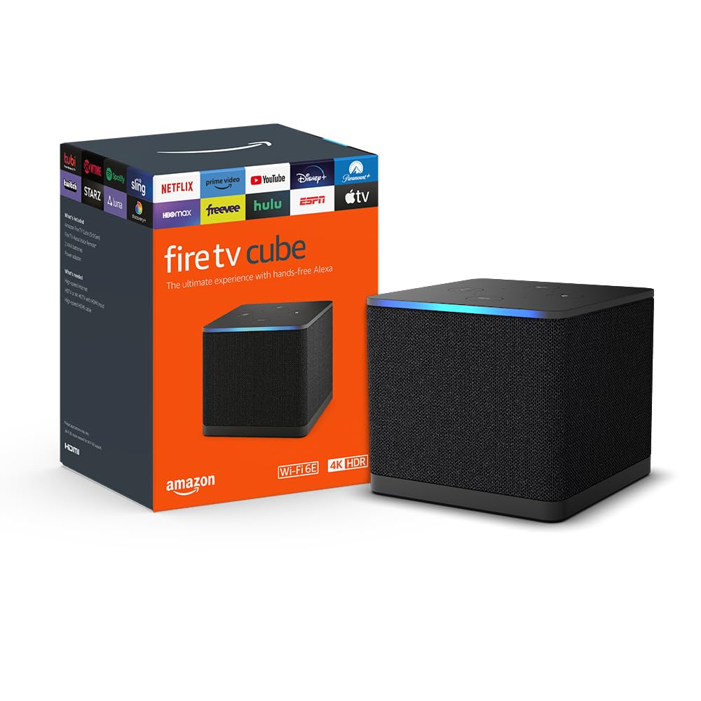 Amazon Fire TV Cube (3rd Gen) - AI-Powered Hands-Free Streaming Device with Alexa, Wi-Fi 6E, 4K Ultra HD - Smart Home Control for Movies, Gaming & Music