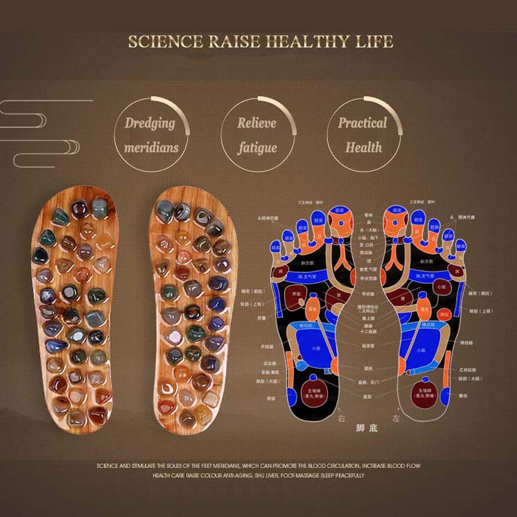 Pebble Acupuncture Foot Massage Slippers for Men & Women - Home Relaxation Massage Shoes with Reflexology Stones - Perfect for Stress Relief, Circulation & Comfort After Work or Yoga