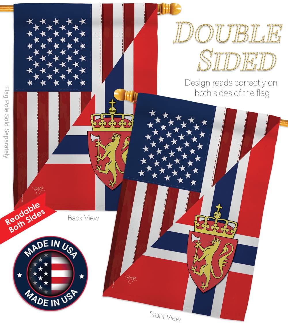 Norway-US Friendship House Flag Set 28x40