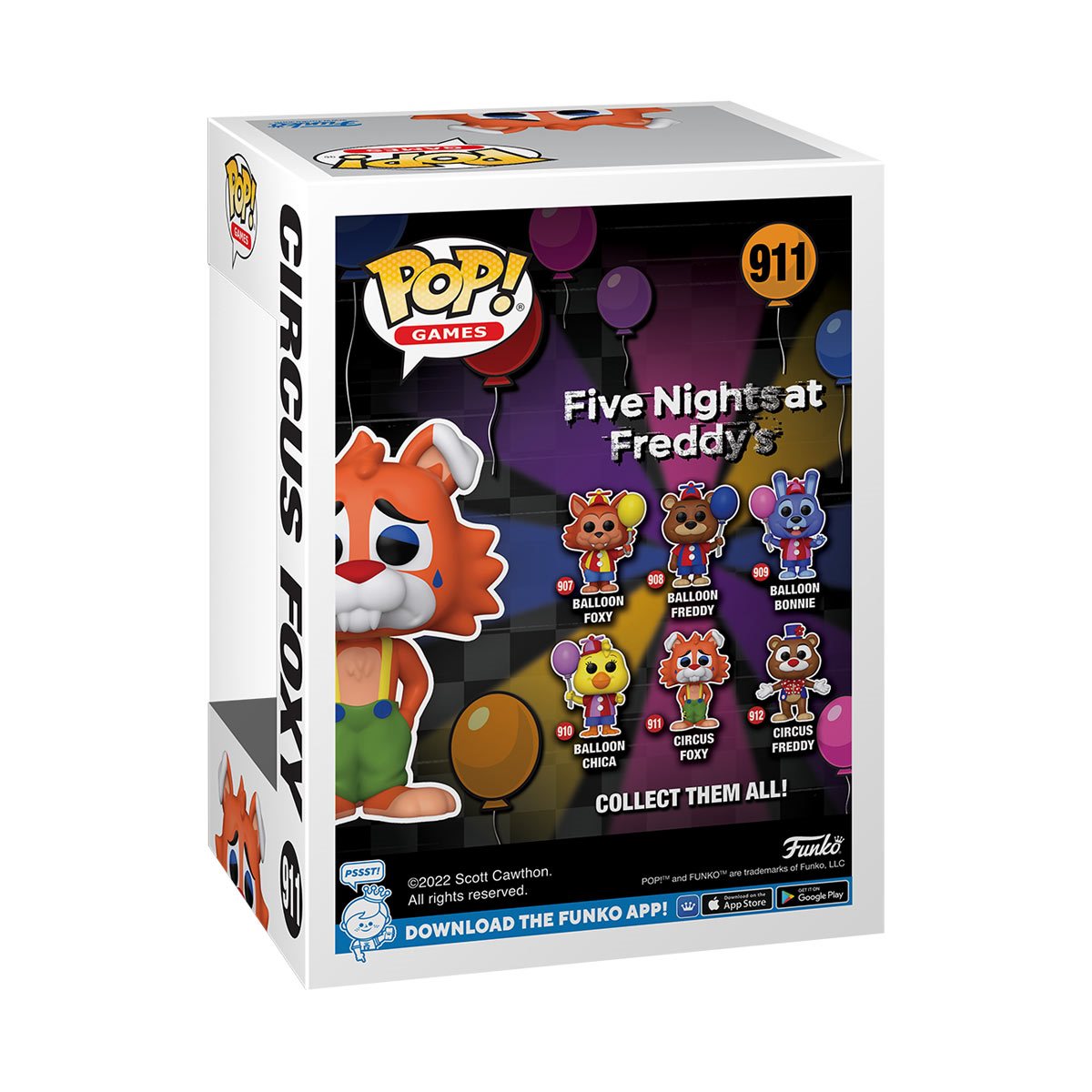Five Nights at Freddy's Circus Foxy Pop! Vinyl Figure #911 - Collectible Horror Game Merchandise for Fans & Gift Ideas