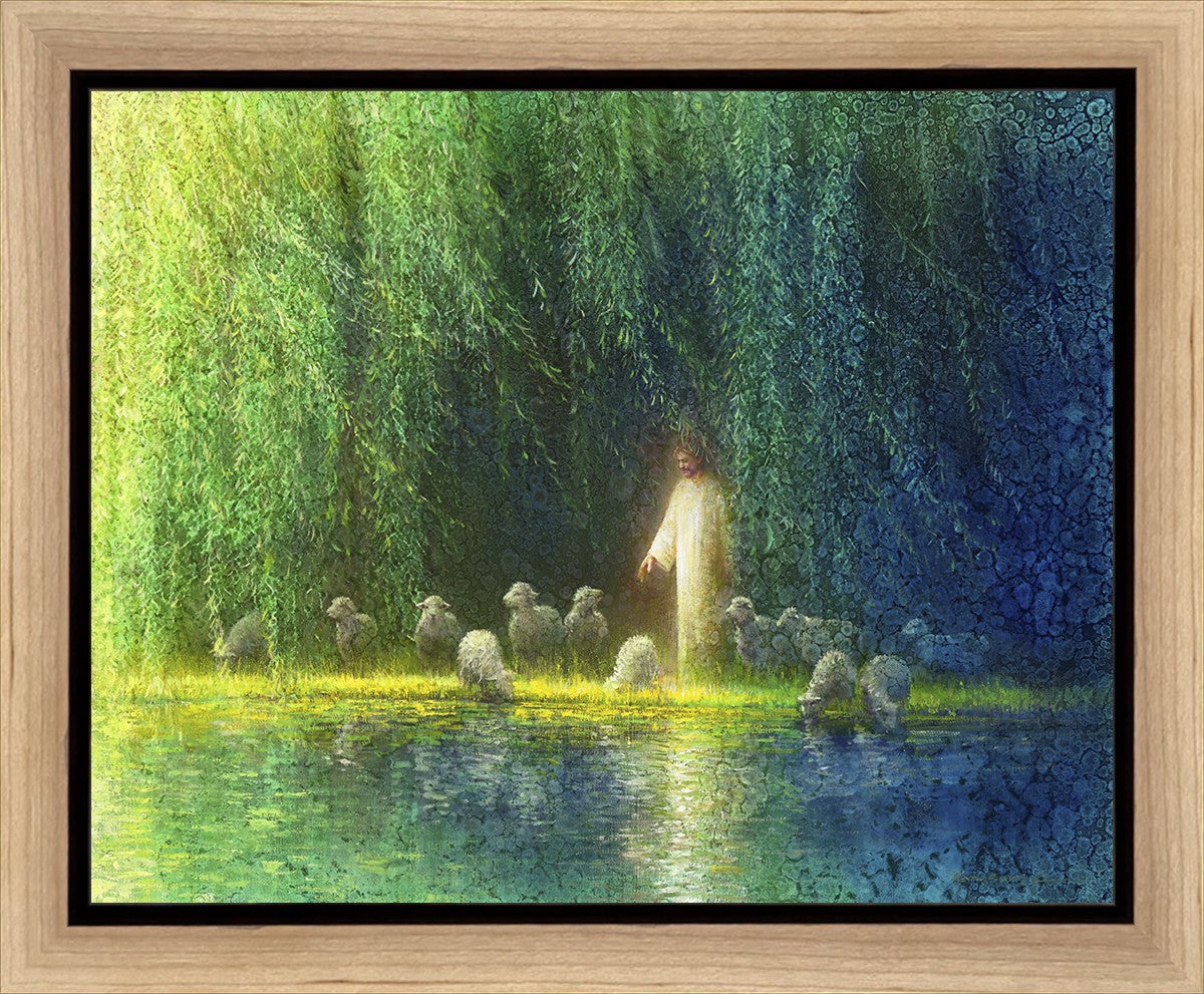 Among the Willows Gallery Wrap Canvas Art - Handmade Nature Landscape Painting for Home & Office Decor - Perfect for Living Room, Bedroom, or Office Wall Decor