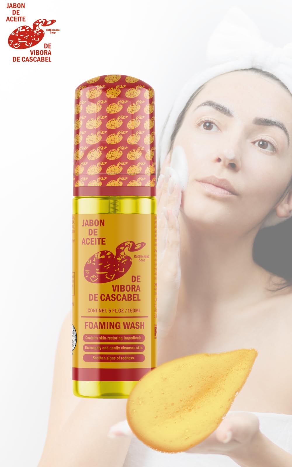 Rattlesnake Oil Soap (140g) & Foaming Face & Body Wash (150ml) - Original Formula for Skin Imperfections - Acne Treatment, Deep Cleansing, Moisturizing - Perfect for Daily Skincare Routine