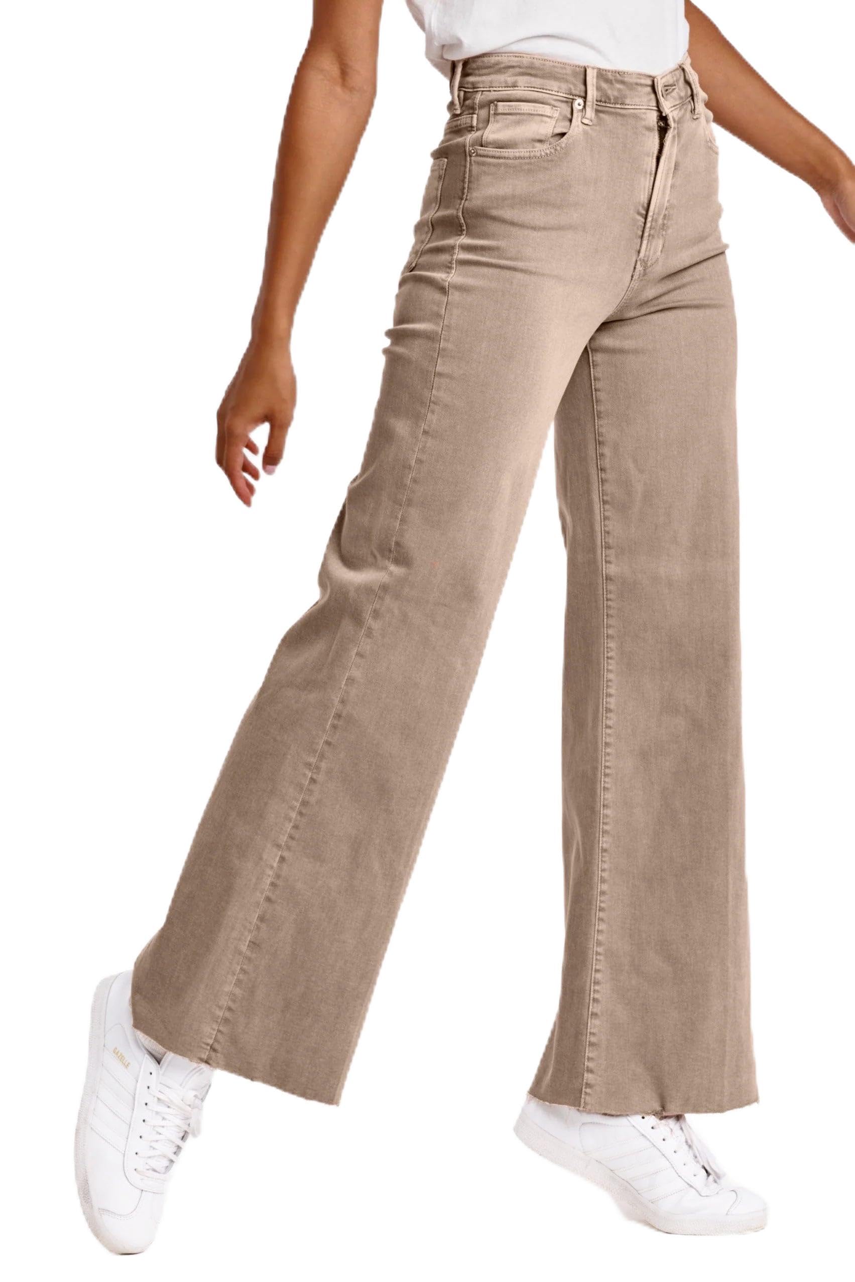 DEAR JOHN Women's Fiona Super High Rise Wide Leg Jeans - Size 26 - Soft Cashmere Denim - Comfortable Stretchy Skinny Pants for Casual Wear, Office & Night Out