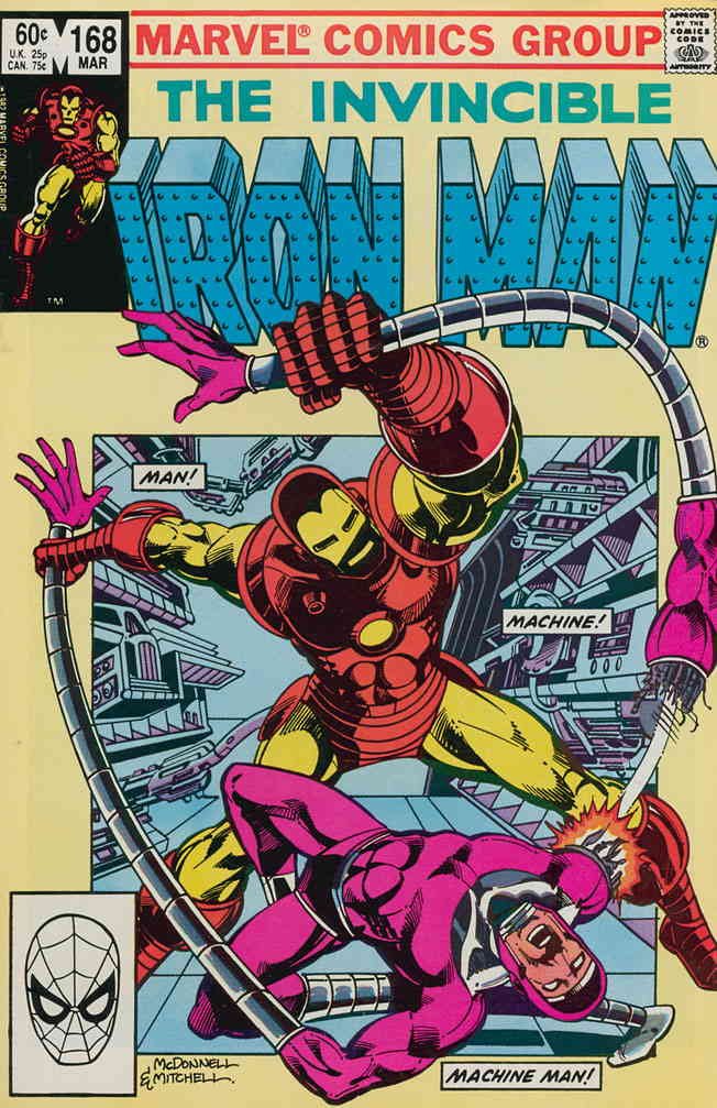 Vintage Marvel Comic Book - Iron Man (1st Series) #168 FN - Denny O’Neil Machine Man Story | Collectible Superhero Comics for Display & Investment | Perfect for Marvel Fans & Comic Collectors