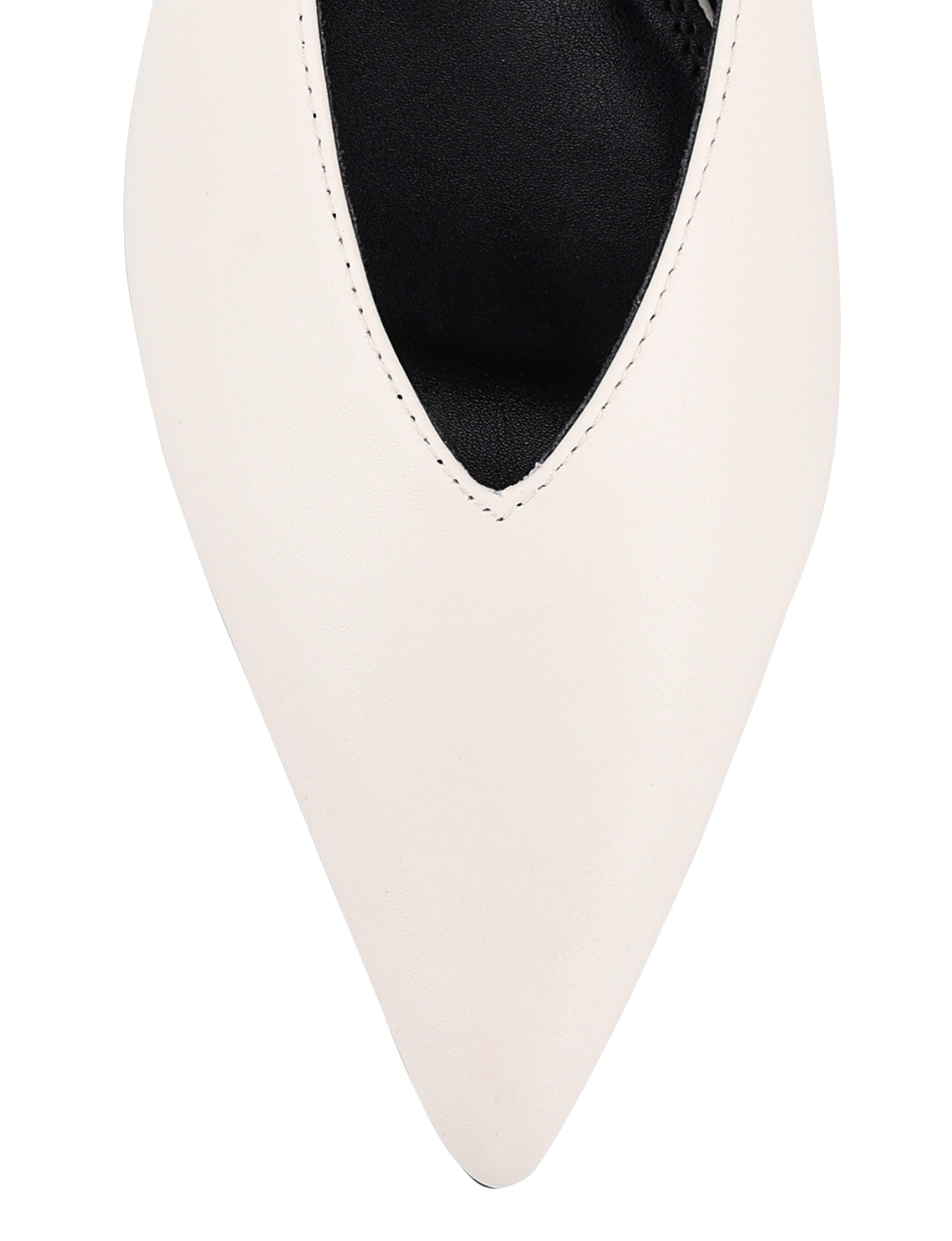 Locke Flat Pumps for Women - Chalk White Genuine Leather Slip-On Shoes | Comfortable & Stylish Ballet Flats for Work, Office, and Casual Wear