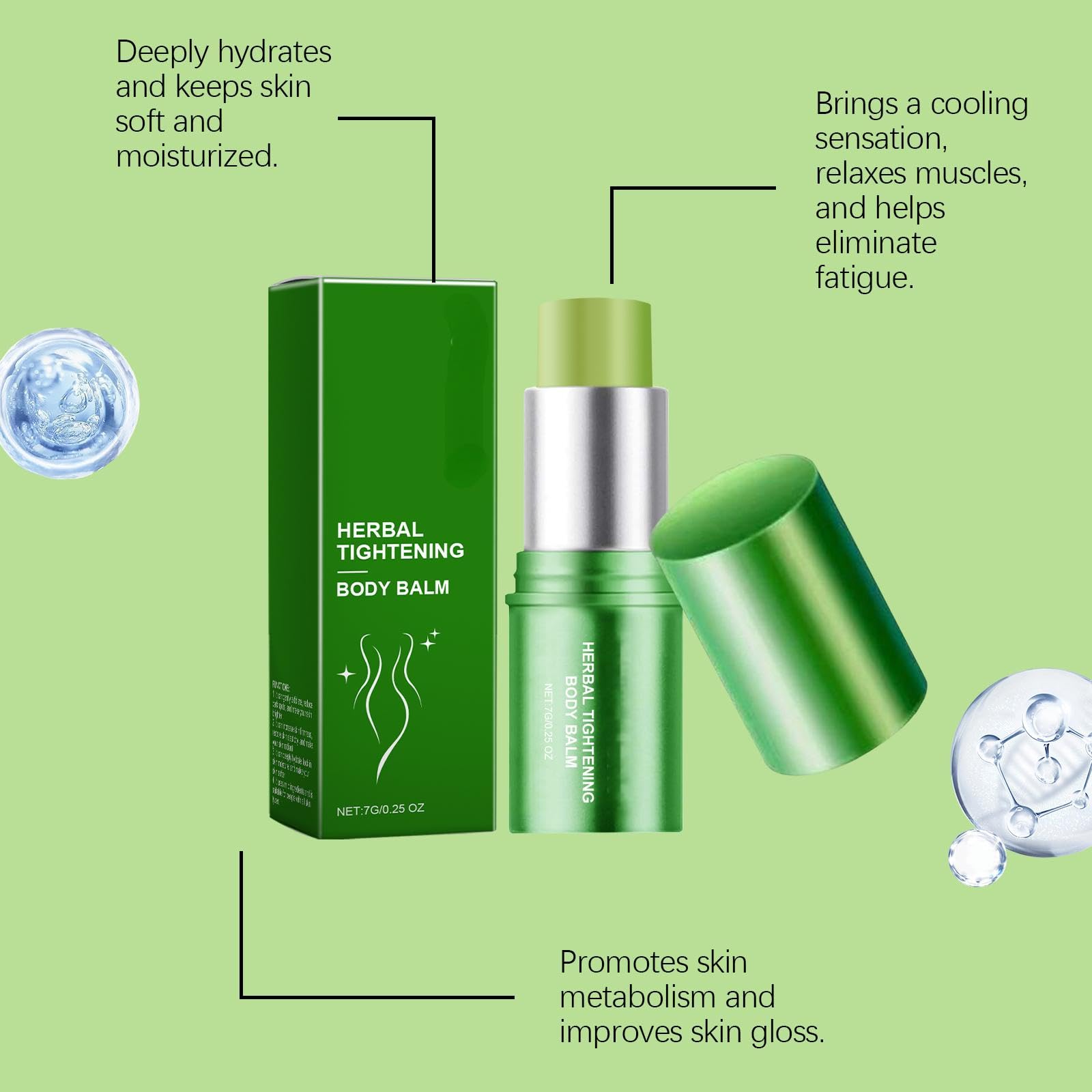 Herbal Body Moisturizer Lotion - Mint Aloe Lemon Hydrating & Refreshing Tightening Body Cream for Dry Skin | Post-Shower Hydration & Daily Skincare Routine