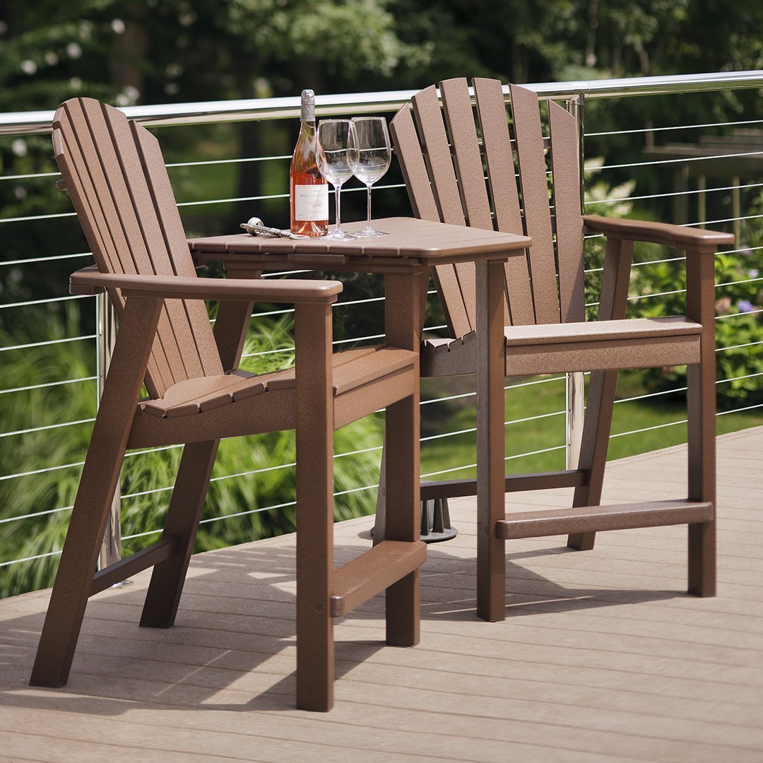 Adirondack Shellback Balcony Chair - Lightweight Folding Outdoor Patio Furniture for Small Spaces, Deck, Porch, Garden & Poolside Relaxation
