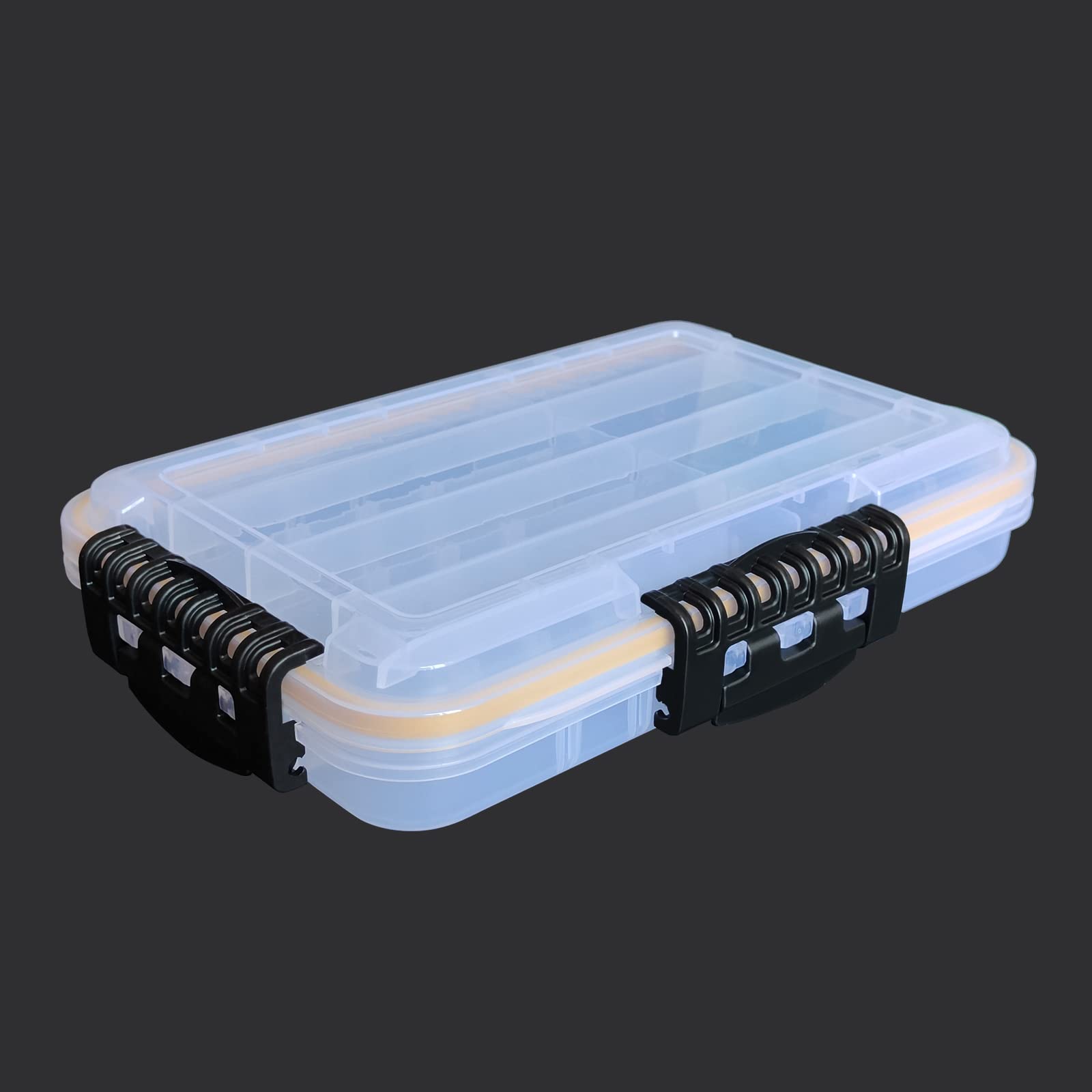 Transparent Airtight Fishing Tackle Box 3600/3700 with Removable Dividers - Waterproof & UV Resistant Lure Storage Organizer for Freshwater & Saltwater Fishing Gear - Perfect for Boat, Kayak, and Shore Fishing Trips
