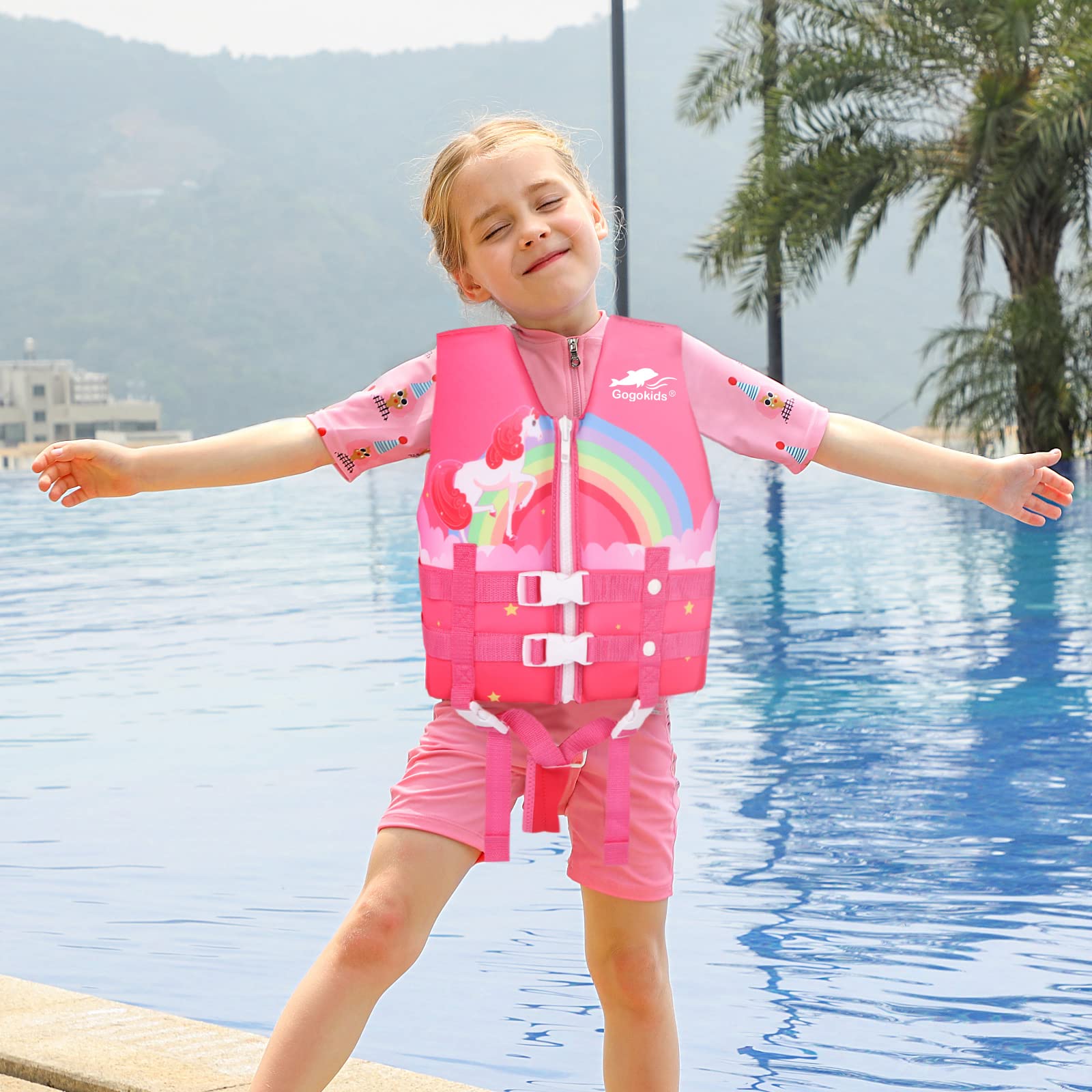 Gogokids Toddler Swim Vest - Adjustable Float Jackets for Boys & Girls, Learn to Swim Safety Gear, Perfect for Pool, Beach & Water Play