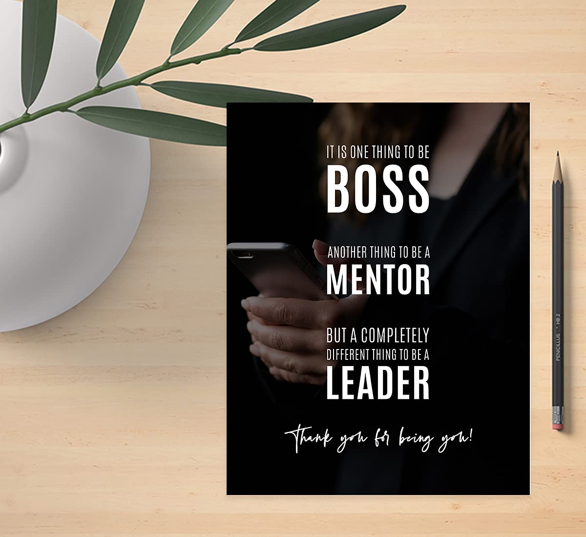 Funny National Boss's Day Jumbo Card - 8.5 x 11 Inch Blank Greeting Card with Envelope for Female Boss, Mentor & Leader | Humorous Office Banter, Congratulations Card for Her (1-Pack) | Perfect for Workplace Celebrations & Appreciation Gifts
