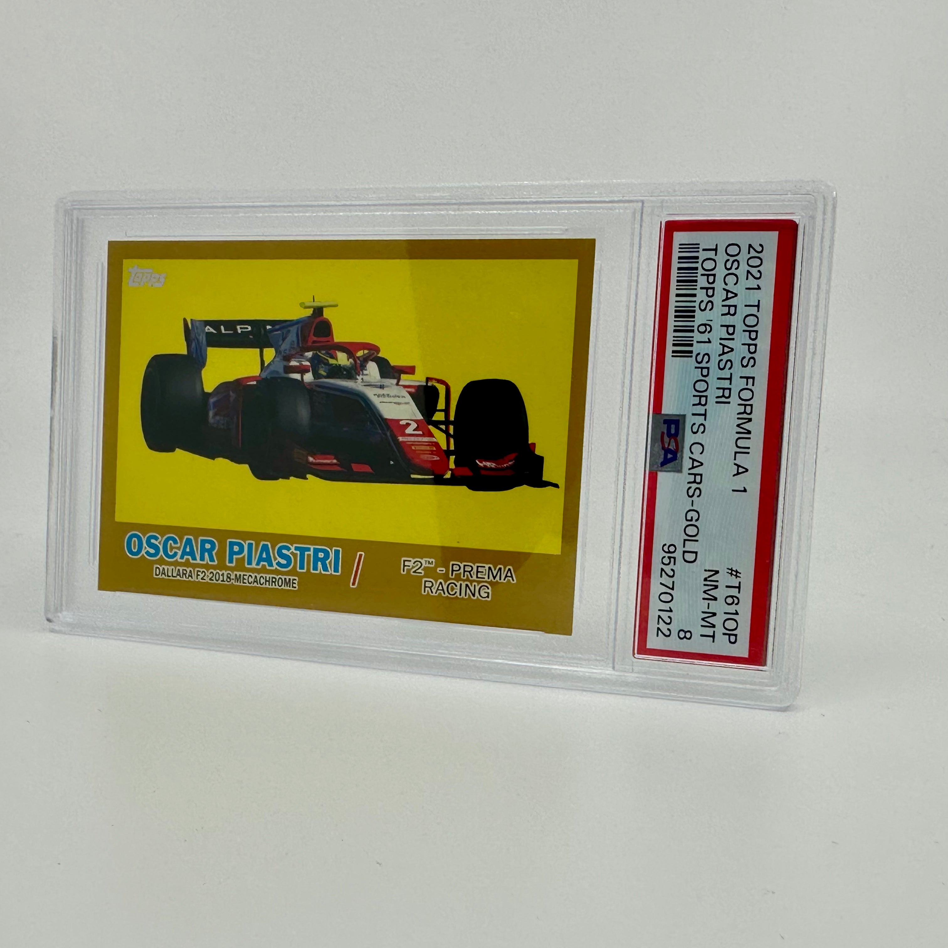 PSA 8 Oscar Piastri #T61OP Gold 38/50 - Rare Collectible Trading Card for Sports Memorabilia & Investment - Perfect for Display, Trading, and Card Collections
