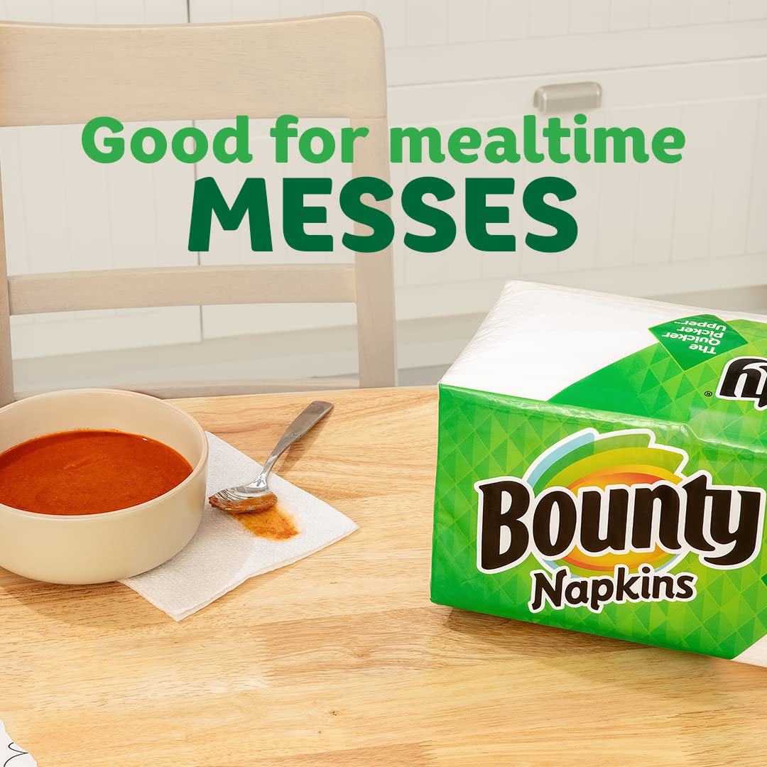 Bounty White Paper Napkins, 200 Count - Premium Absorbent Dinner Napkins for Parties, Restaurants & Everyday Use
