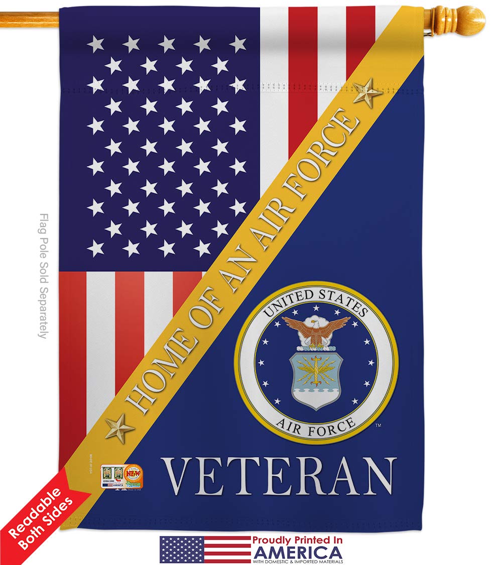 USAF Armed Forces Garden House Flags Set - Double-Sided 28x40 Inch American Military Veteran Yard Banner - Patriotic Home Decor Gift for Veterans, Retirees & Military Supporters - Made in USA - Perfect for Memorial Day, Veterans Day & Front Yard Displays