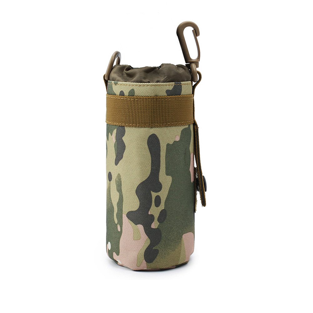 TEGOOL Camouflage Tactical Water Bottle Sleeve Bag - Durable Bottle Holder Pouch for Outdoor Hiking, Camping & Military Use
