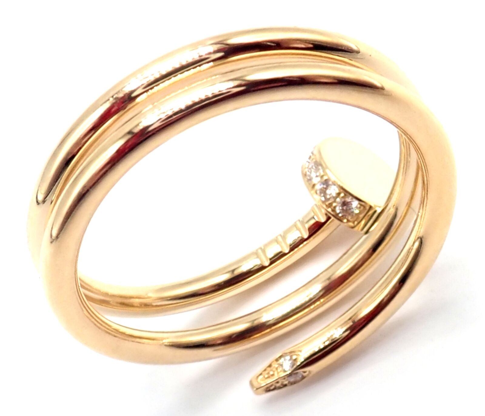 Cartier Juste Un Clou 18k Yellow Gold Diamond Nail Band Ring - Size 53 Luxury Jewelry for Women, Perfect for Anniversary Gifts, Date Nights & Special Occasions