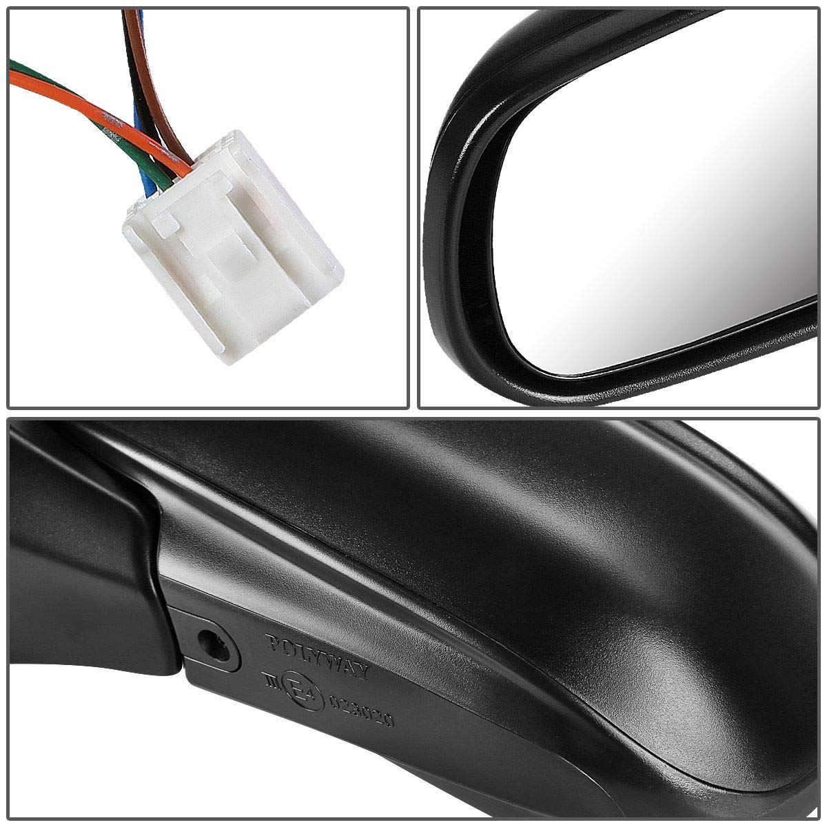 Auto Dynasty MA1320151 MA1321151 Pair OE Style Powered Side View Door Mirrors - Compatible with Mazda Protege 1999-2003 Models | Perfect for Replacement & Enhanced Visibility While Driving