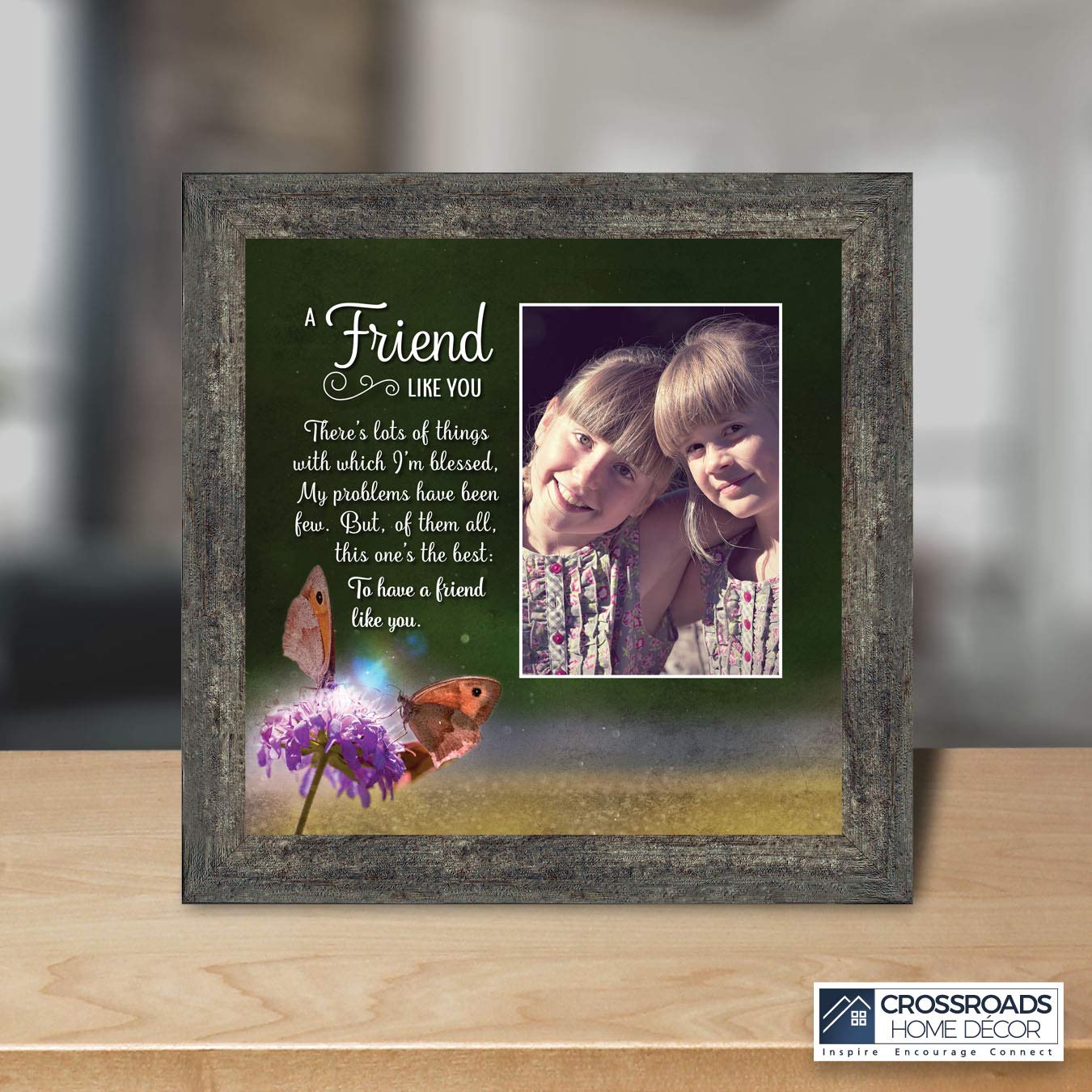 Crossroads Home Décor Best Friend Picture Frame - Perfect for Best Friend Birthday Gifts, Anniversaries, and Home Decor, 6315CH