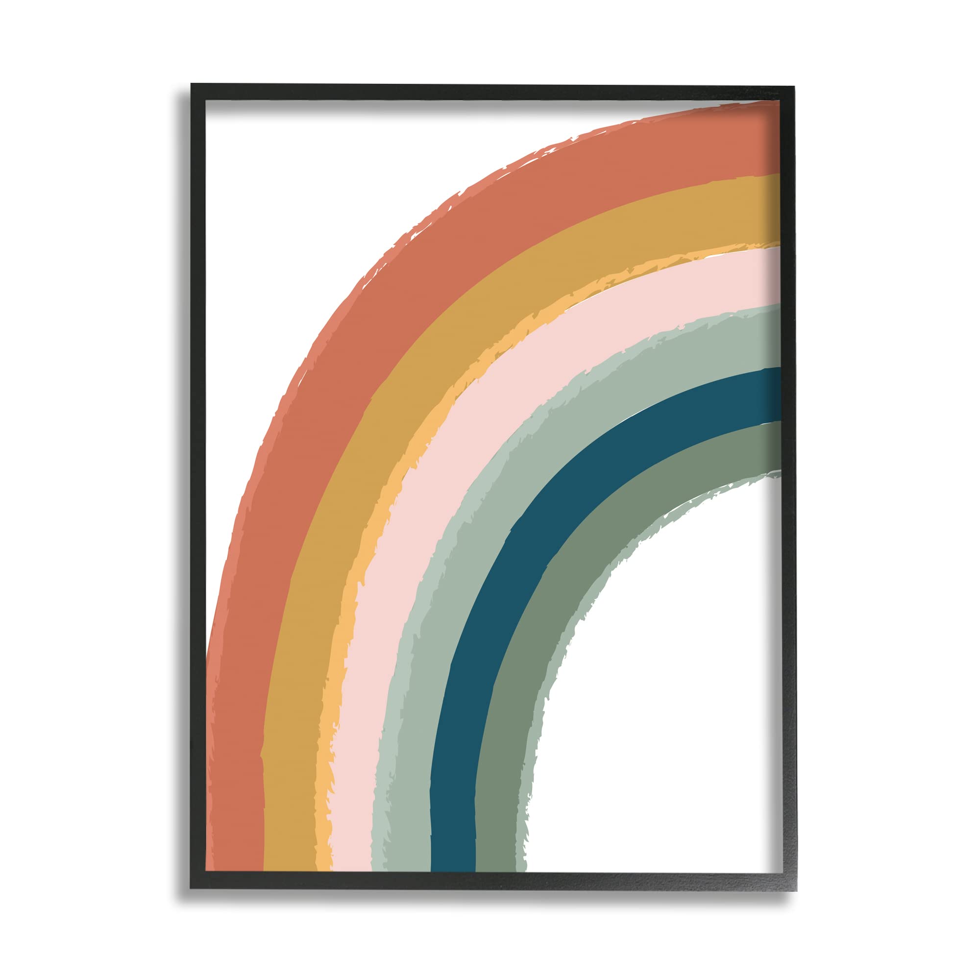 Stupell Industries End of Rainbow Chalk Smudge Pattern Nature Doodle Wall Art - Lisa Perry White Design - Perfect for Nursery, Kids Room & Boho Home Decor