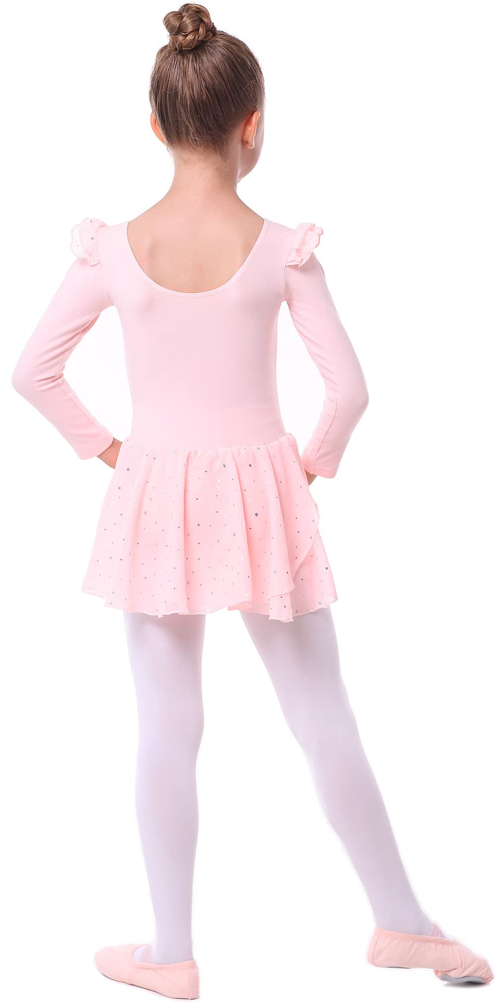 Toddler Girls Ballet Leotard with Skirt - Short Sleeve Dance Outfit for Ballerina Class & Performance | MDNMD