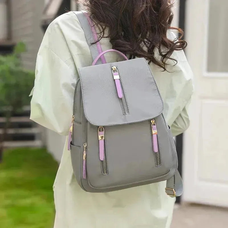 Stylish Nylon Women's Backpack - Lightweight Durable Travel Bag for Work, School & Outdoor Adventures | Water-Resistant Laptop Backpack with USB Charging Port