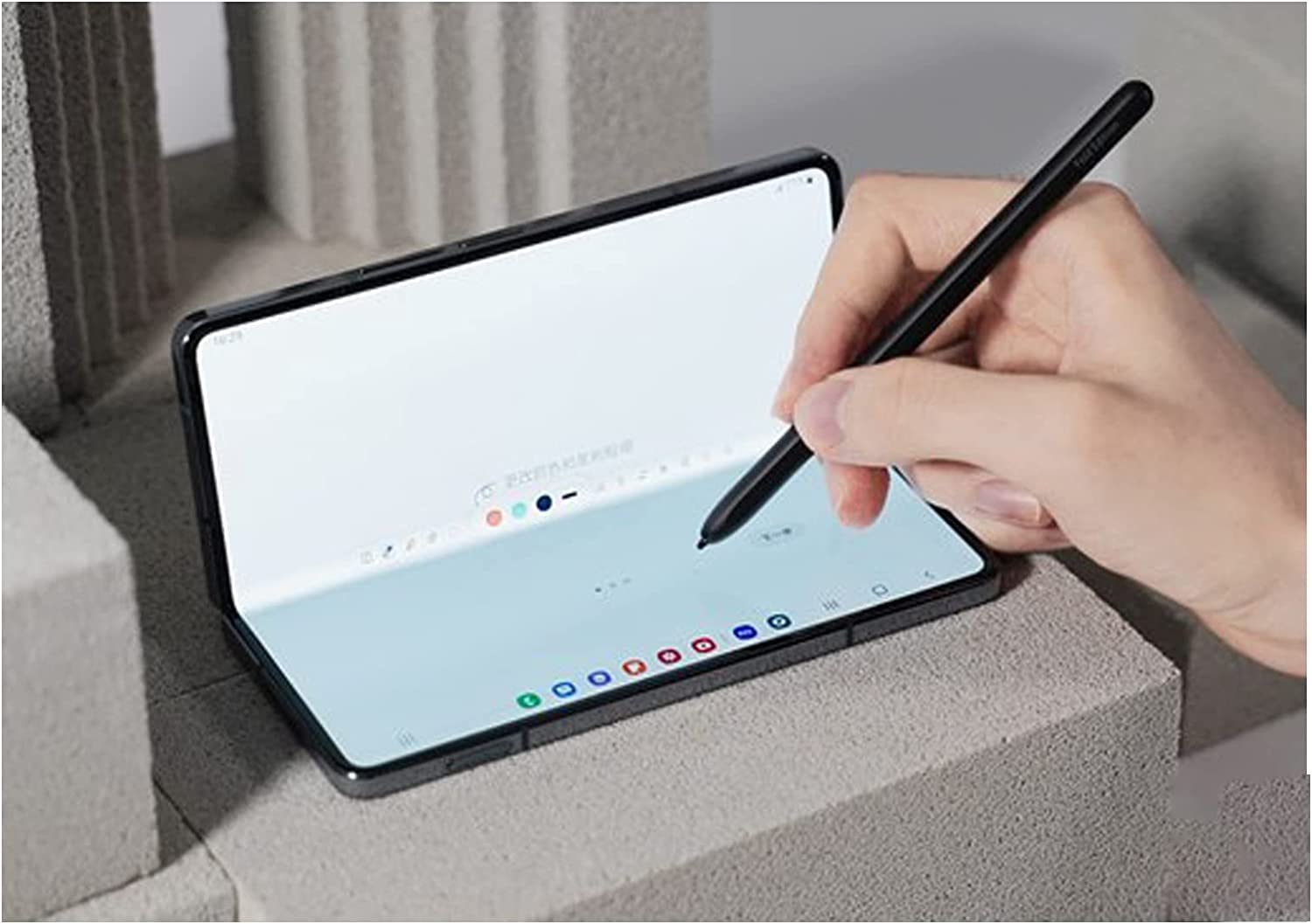 Samsung Galaxy Z Fold 4 Stylus Pen Replacement - Compatible S Pen with 2 Extra Tips/Nibs (Non-Bluetooth, Black) for Precise Writing & Drawing on Foldable Screens
