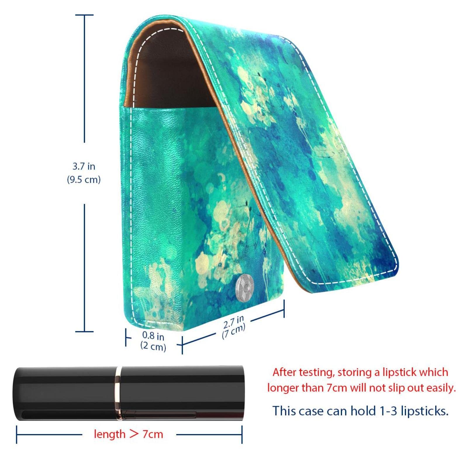 Personalized Lipstick Case - Portable Makeup Bag & Cosmetic Pouch Organizer with Abstract Watercolor Design (Green) - Perfect for Travel, Daily Use & Gift Giving