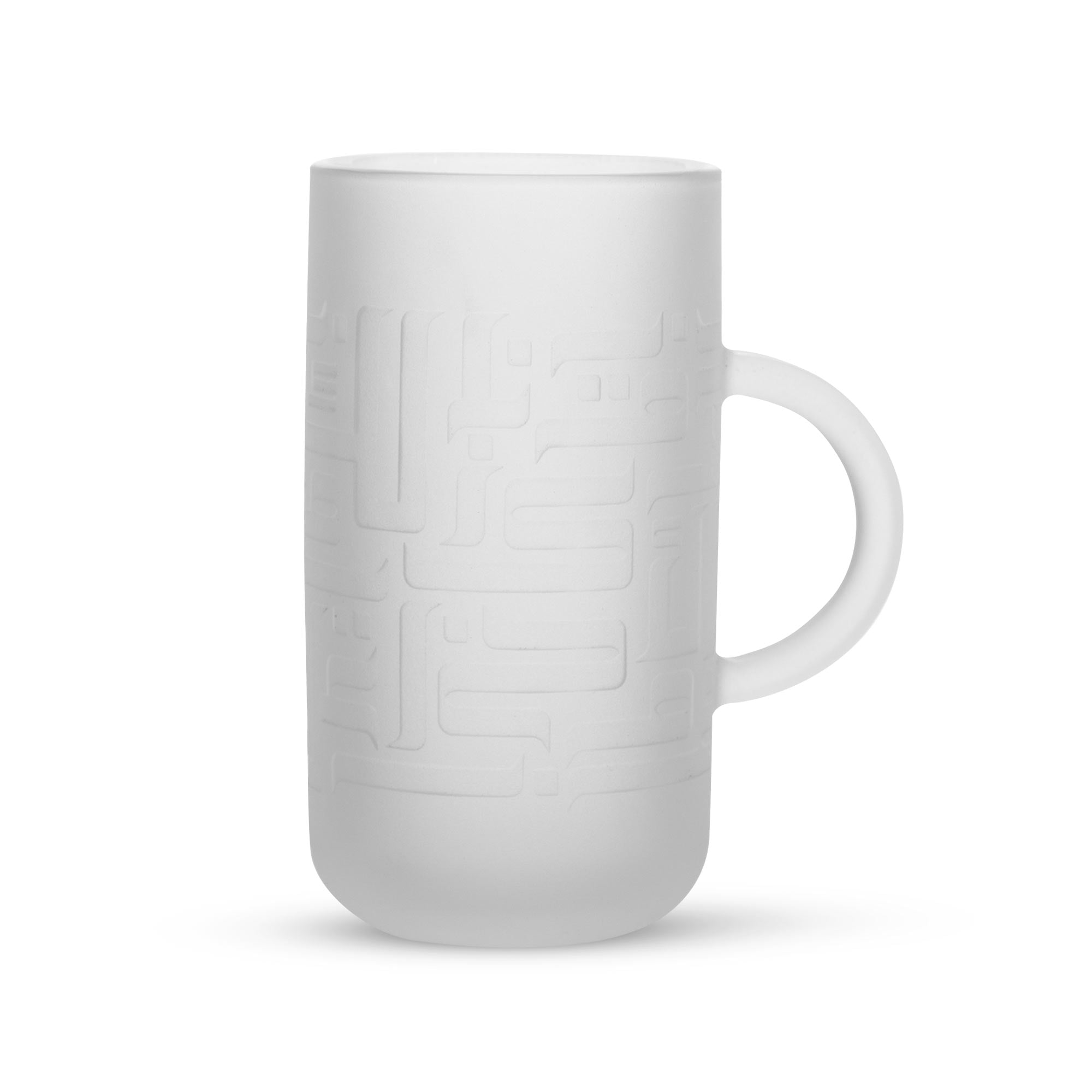 Dimlaj Dar Set of 4 Frosted Glass Mugs - Elegant Coffee & Tea Cups for Home, Office, and Gifts - Perfect for Hot Beverages, Smoothies, and Desserts