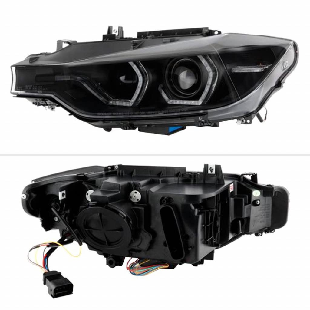 BMW 320i xDrive 2013-2014 Spyder Projector Headlights Pair - Black (Part# 5086754) | High-Performance LED Headlights for Night Driving & Enhanced Visibility