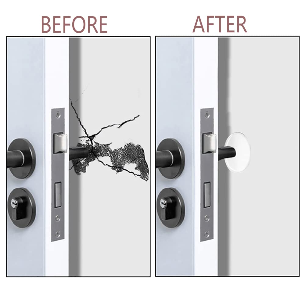 6 Pack Silicone Door Stopper Wall Protector with Self-Adhesive, Soft Door Handle Bumper Guard for Home & Office - Prevents Wall Damage & Noise Reduction, Ideal for Bedrooms, Bathrooms & Kids Rooms