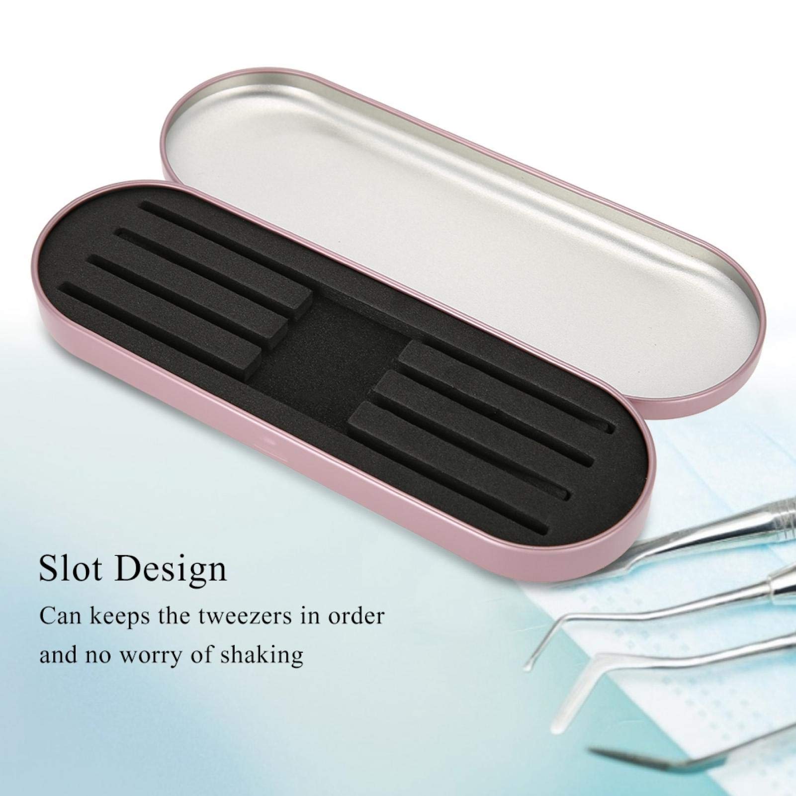 Premium Eyelash Extension Tweezers Storage Case - Pink Makeup Tool Organizer Box for Tweezers, Scissors, Lash Brushes & Eyeliners | Perfect for Salon Professionals & DIY Lash Artists at Home