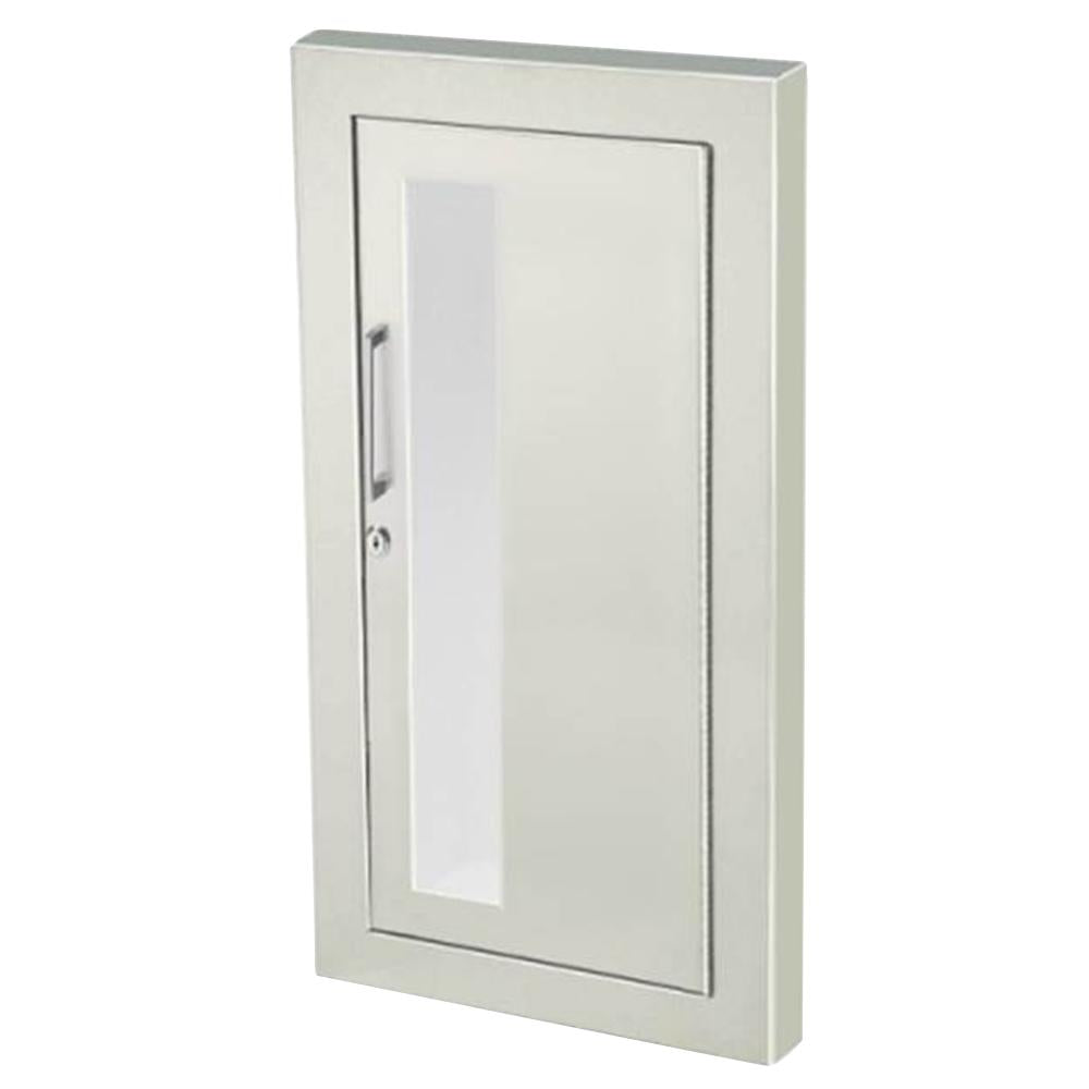 JL Industries 1836W10 Cosmopolitan Fire Extinguisher Cabinet - Vertical Duo with Pull Handle & SAF T LOK - Wall Mounted for Home, Office, and Commercial Safety Protection