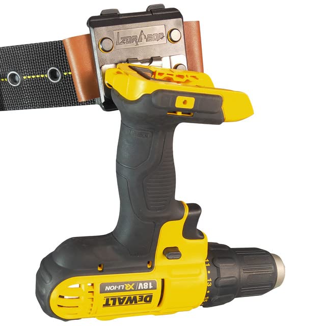 **Heavy Duty Tape Measure Holder & Drill Holster - Tactical Tool Belt Clip with Hook - Small Electrician Pouch for Cordless Tools | Perfect for Construction, DIY & Electrician Work**