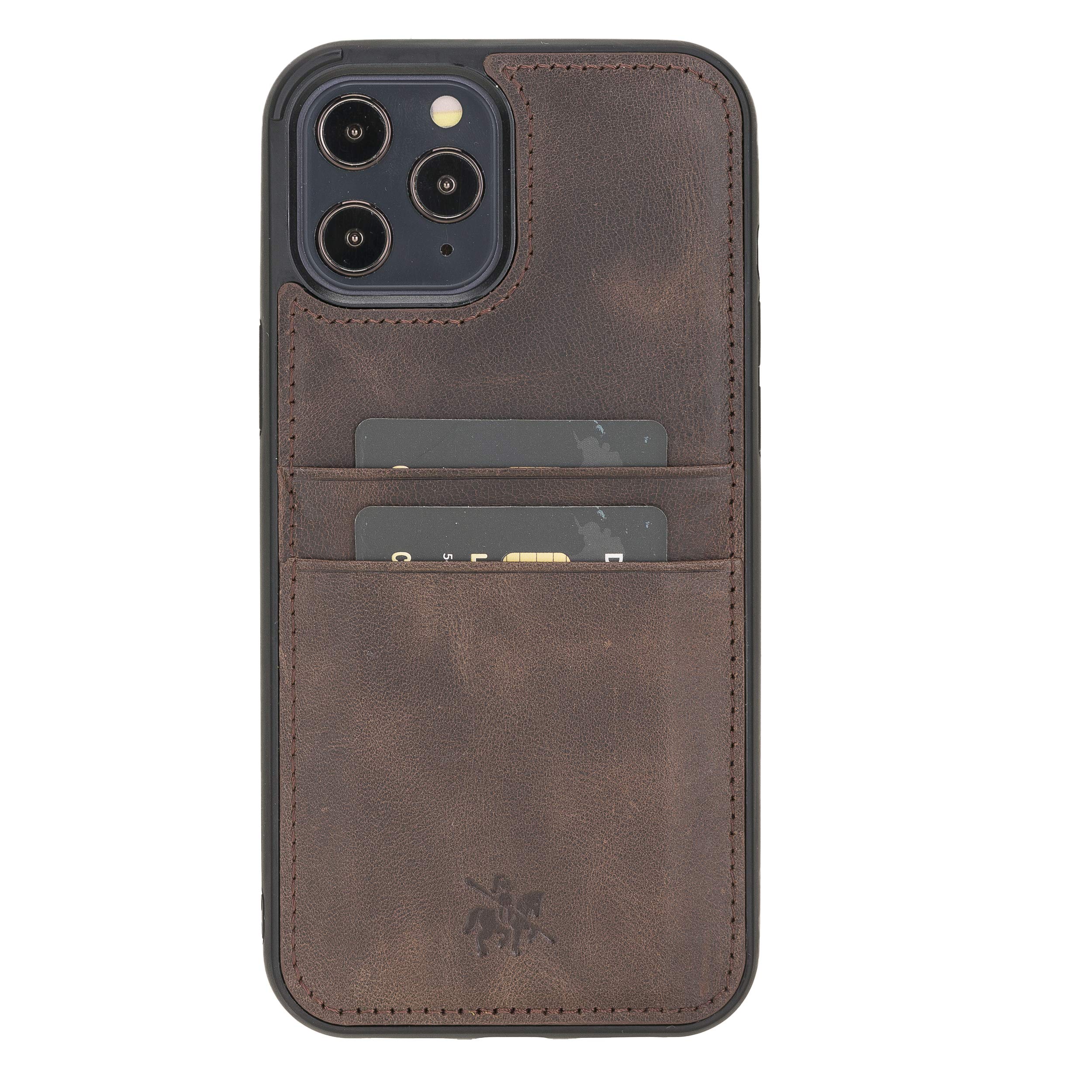 Venito Capri Leather Wallet Case for iPhone 12 Pro Max (6.7 inch) - RFID Blocking Protective Phone Cover with Card Slots & Padded Back - Coffee Brown - Perfect for Travel, Work & Everyday Use