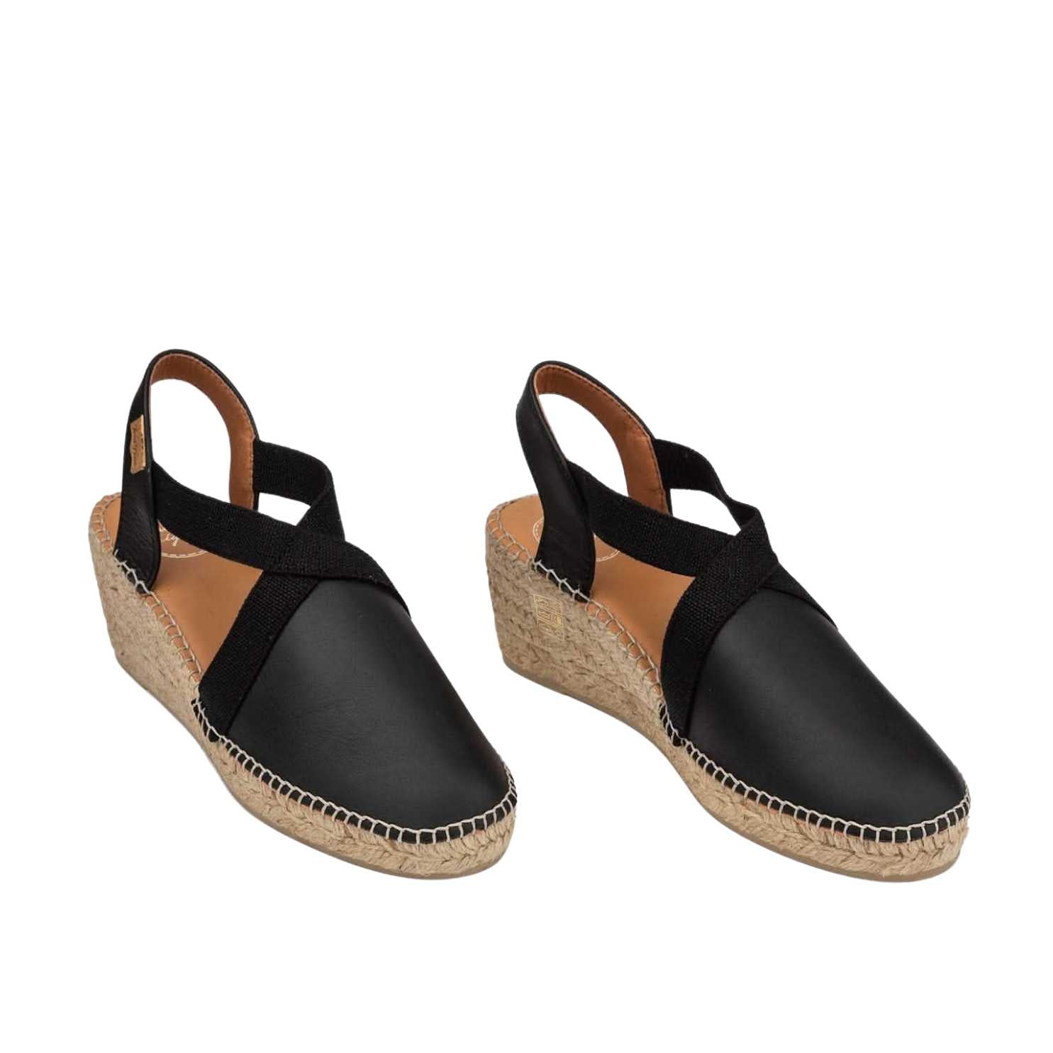 Women's Plain Leather Wedge Espadrilles - Comfortable Casual Summer Shoes for Beach, Vacation & Everyday Wear | Tossa