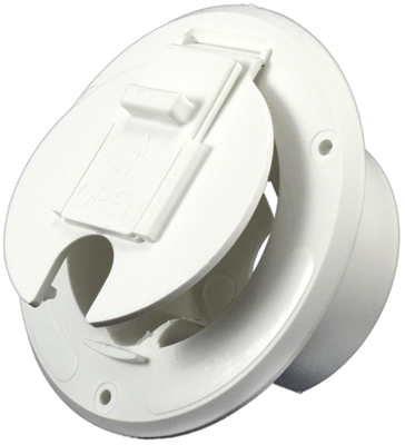 JR Products S2310A White 30 Amp Round Hatch - Marine Boat RV Electrical Accessory for Safe Power Distribution | Perfect for Boating, Camping & Outdoor Adventures