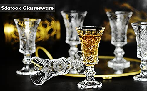 Premium 1.5oz Shot Glasses Set of 6 - Durable Cordial & Sherry Glasses for Whiskey, Tequila, Vodka - Perfect for Parties, Bars & Home Entertaining