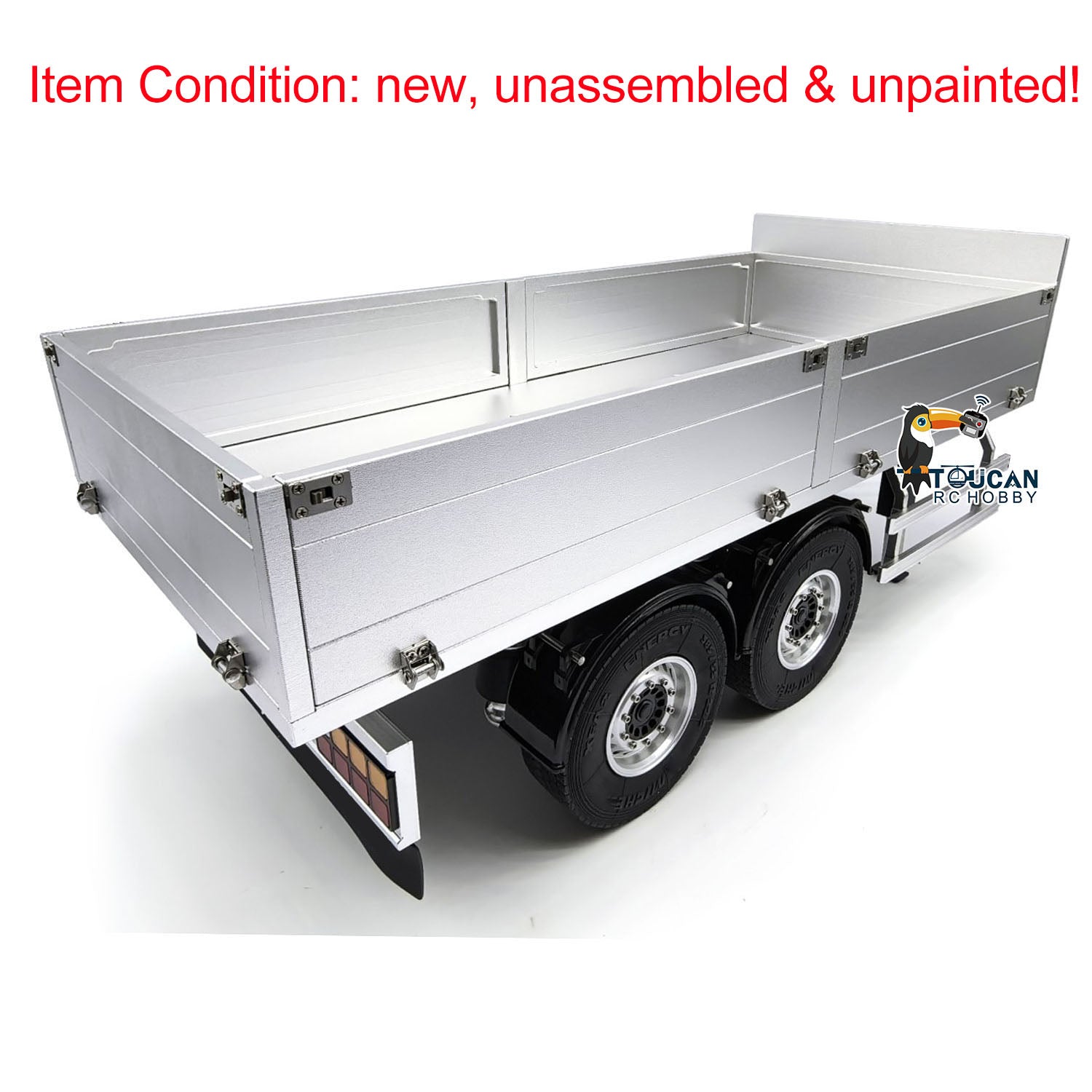 1/14 Scale RC Hydraulic Dump Truck Metal Trailer Kit - 2 Axle 995 Degree Remote Controlled Construction Vehicle Model for DIY Enthusiasts | Perfect for Construction Site Simulation & RC Vehicle Collection